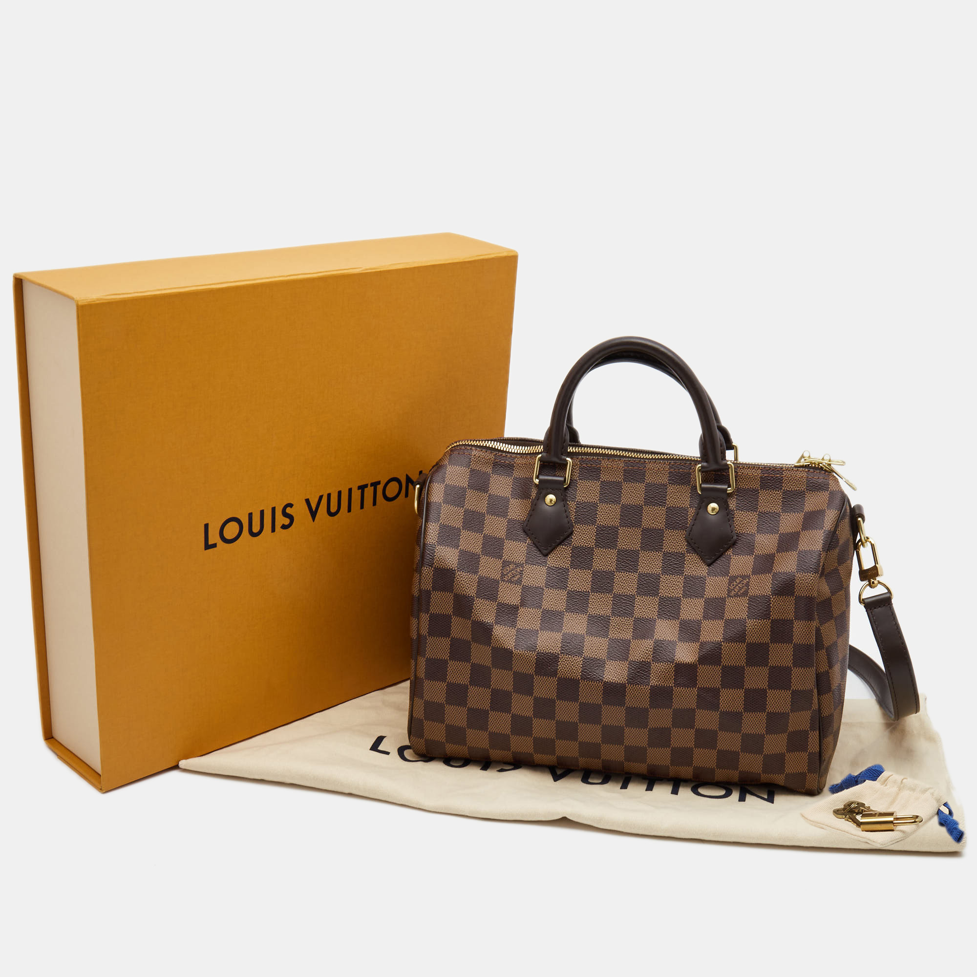 AUTHENTIC Louis Vuitton Speedy 30 Bandouliere Damier Ebene PREOWNED (W –  Jj's Closet, LLC
