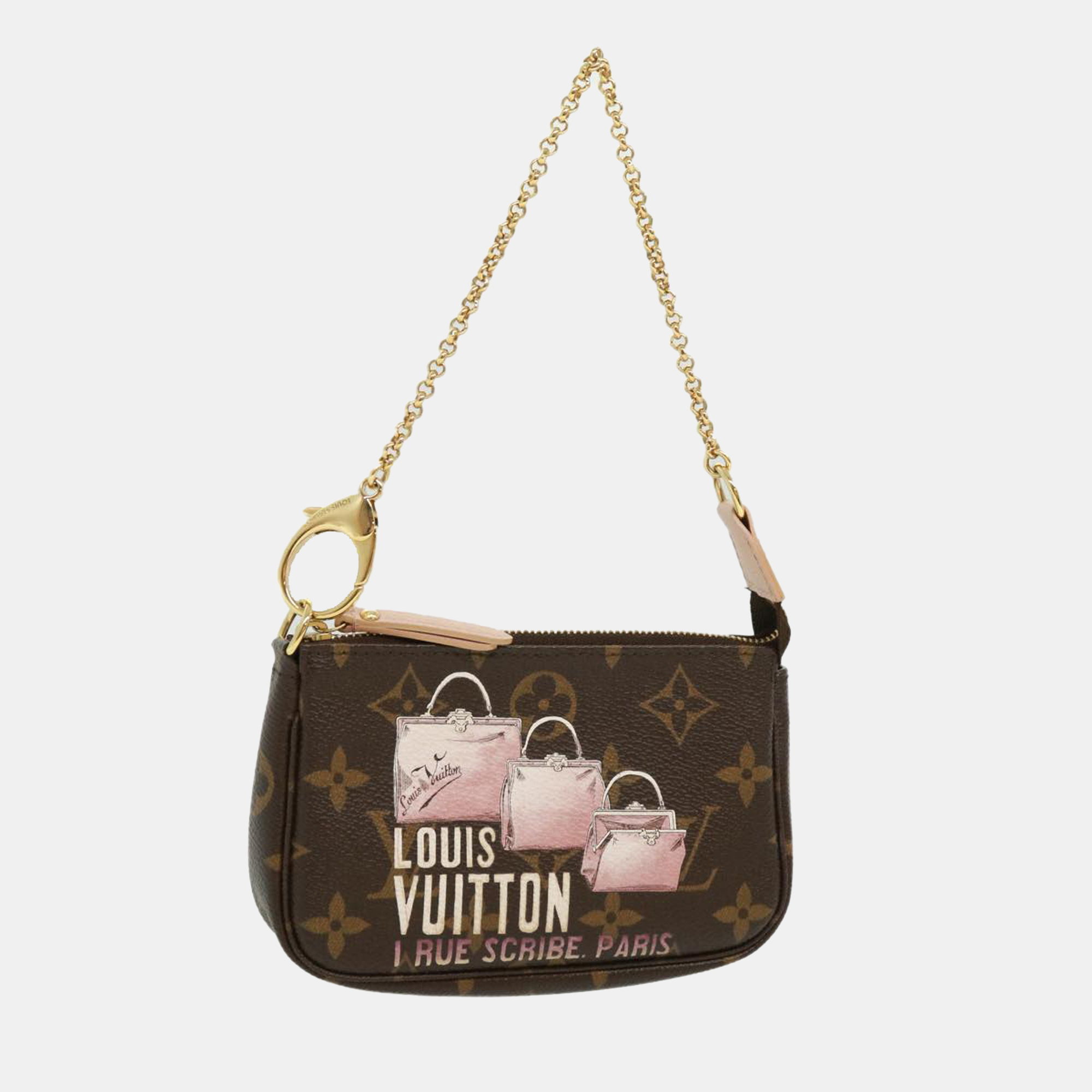 Pre-owned Louis Vuitton Monogram Canvas Mini Pochette Accessoires Bag In Brown
