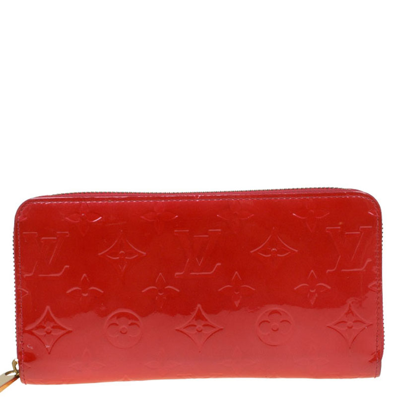 Louis Vuitton Rouge Grenadine Monogram Vernis Zip Around Wallet