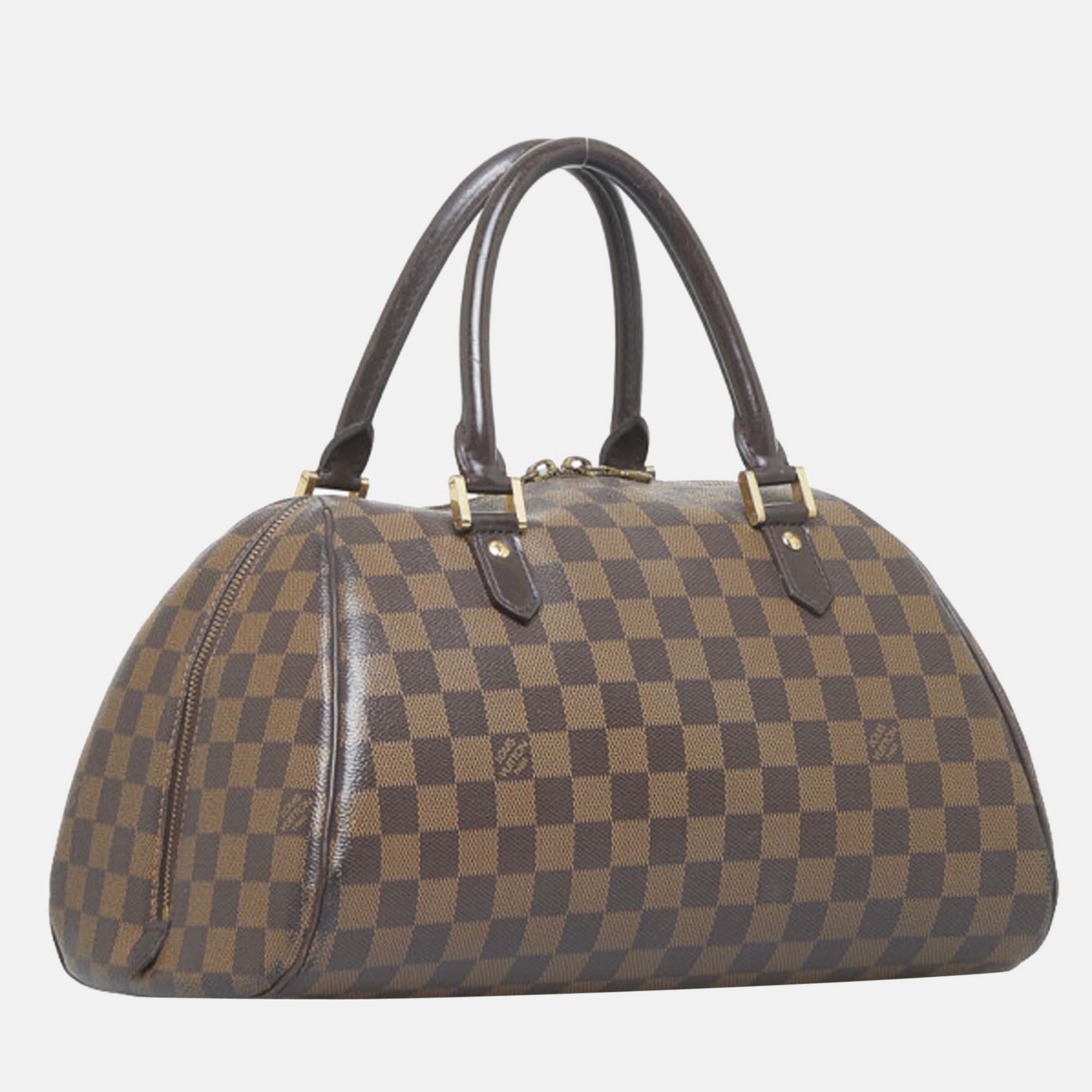 

Louis Vuitton Brown Canvas Damier Ebene Ribera MM Handbag