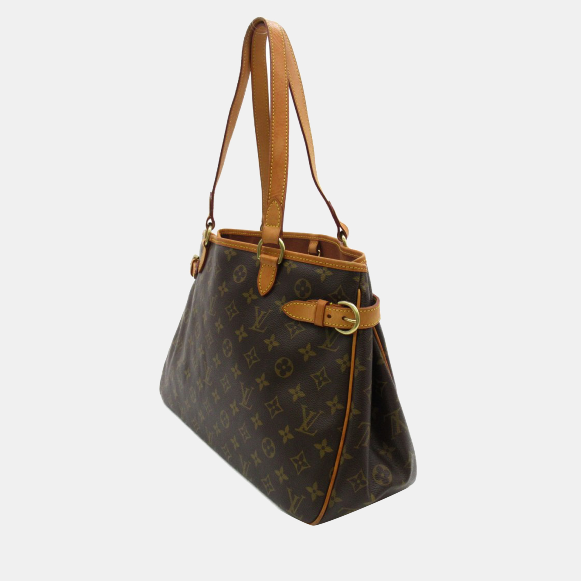 

Louis Vuitton Brown Leather Monogram Canvas Batignolles Horizontal Tote Bag