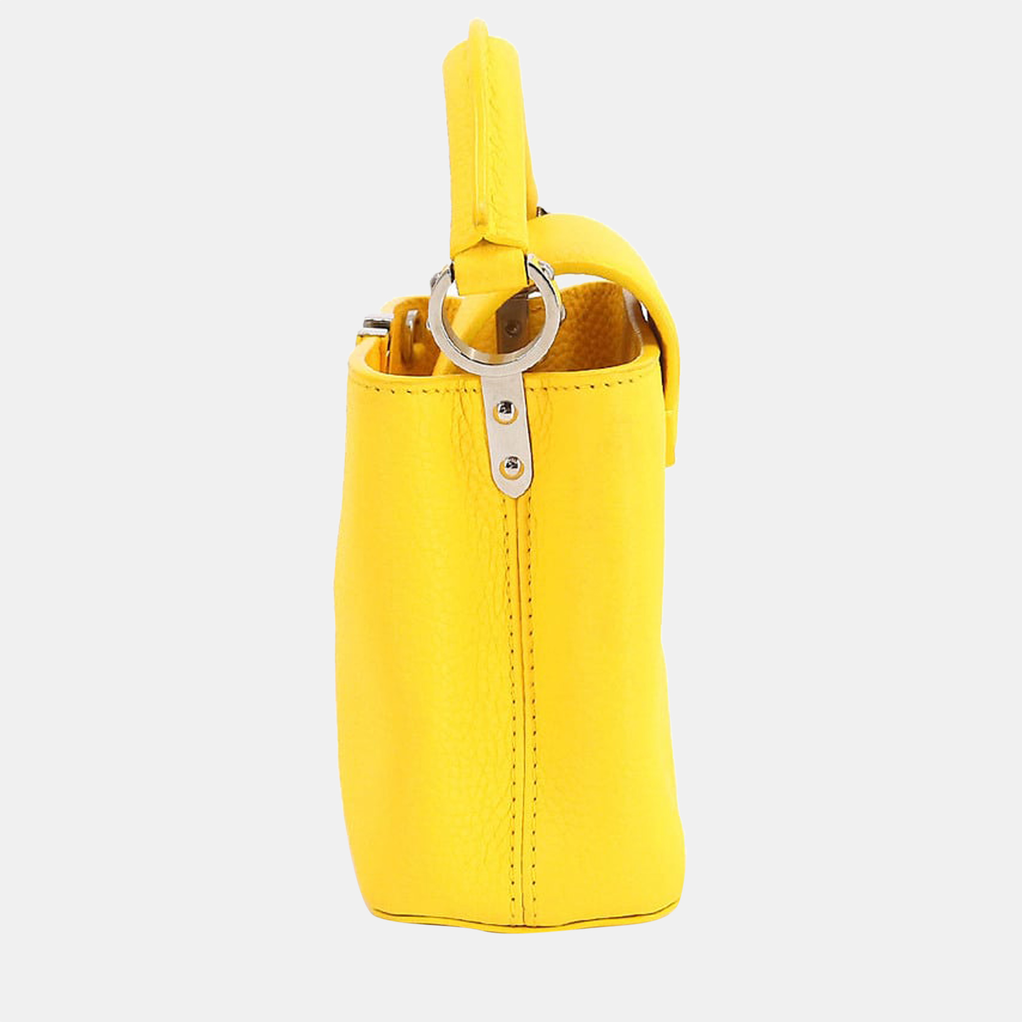 

Louis Vuitton Yellow Leather Mini Capucines Top Handle Bag