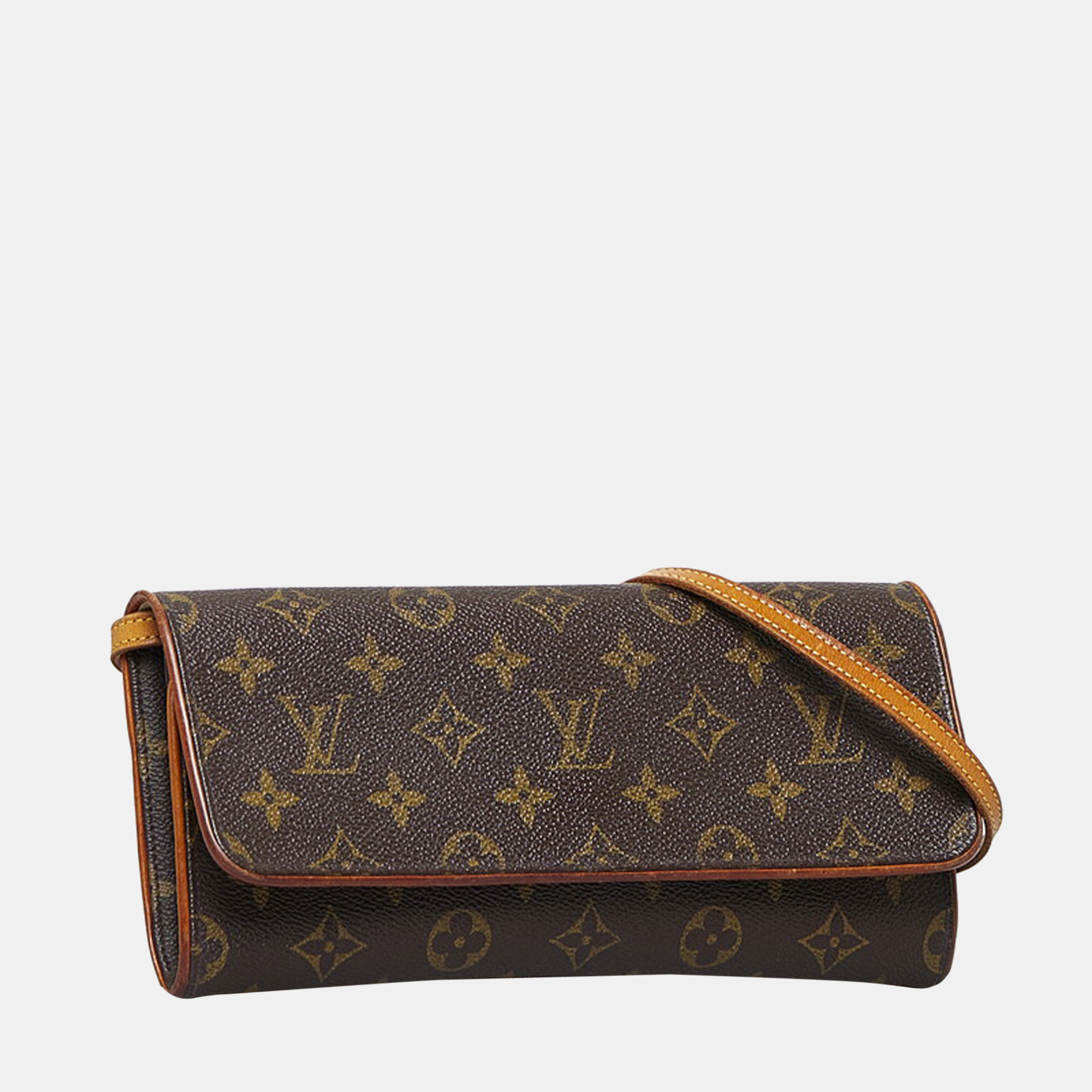 

Louis Vuitton Brown Canvas Monogram Pochette Twin GM Crossbody Bag