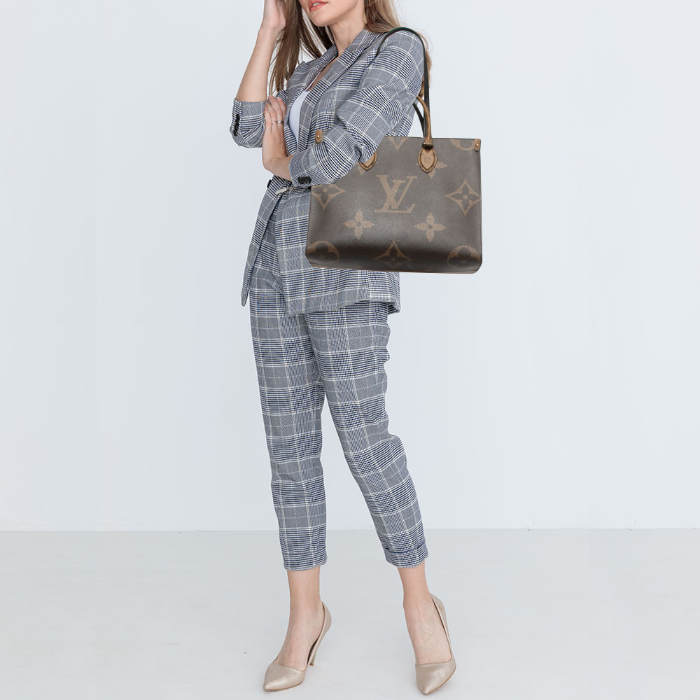 

Louis Vuitton Reverse Monogram Canvas Giant Onthego MM Bag, Brown