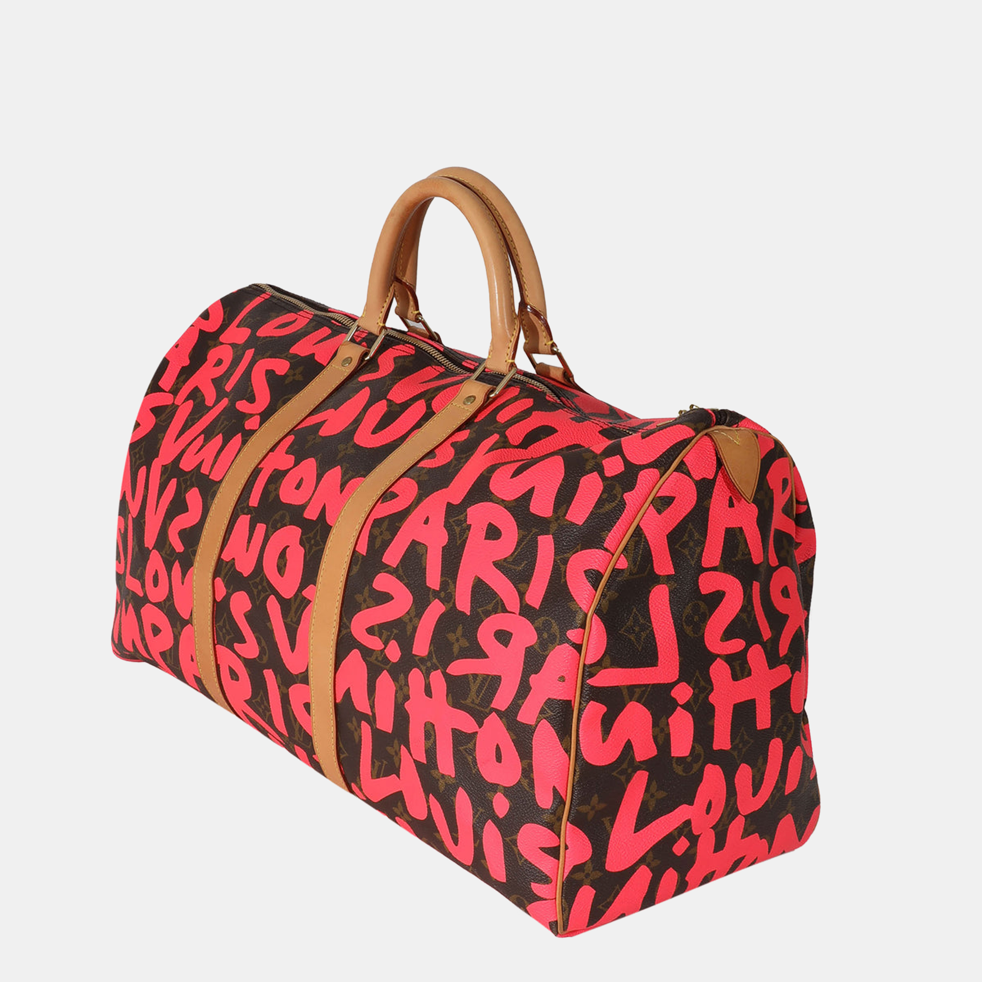 

Louis Vuitton x Stephen Sprouse Pink Monogram Canvas Graffiti Keepall 50 Duffle Bag