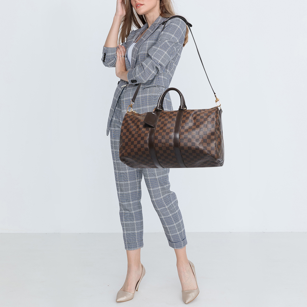 

Louis Vuitton Monogram Canvas Keepall Bandouliere 45 Bag, Brown