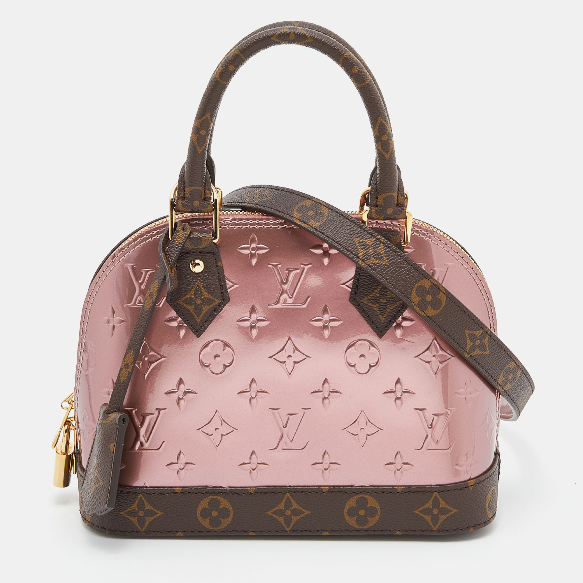 Louis Vuitton Monogram Rose Pale Metallise Vernis Alma BB Bag