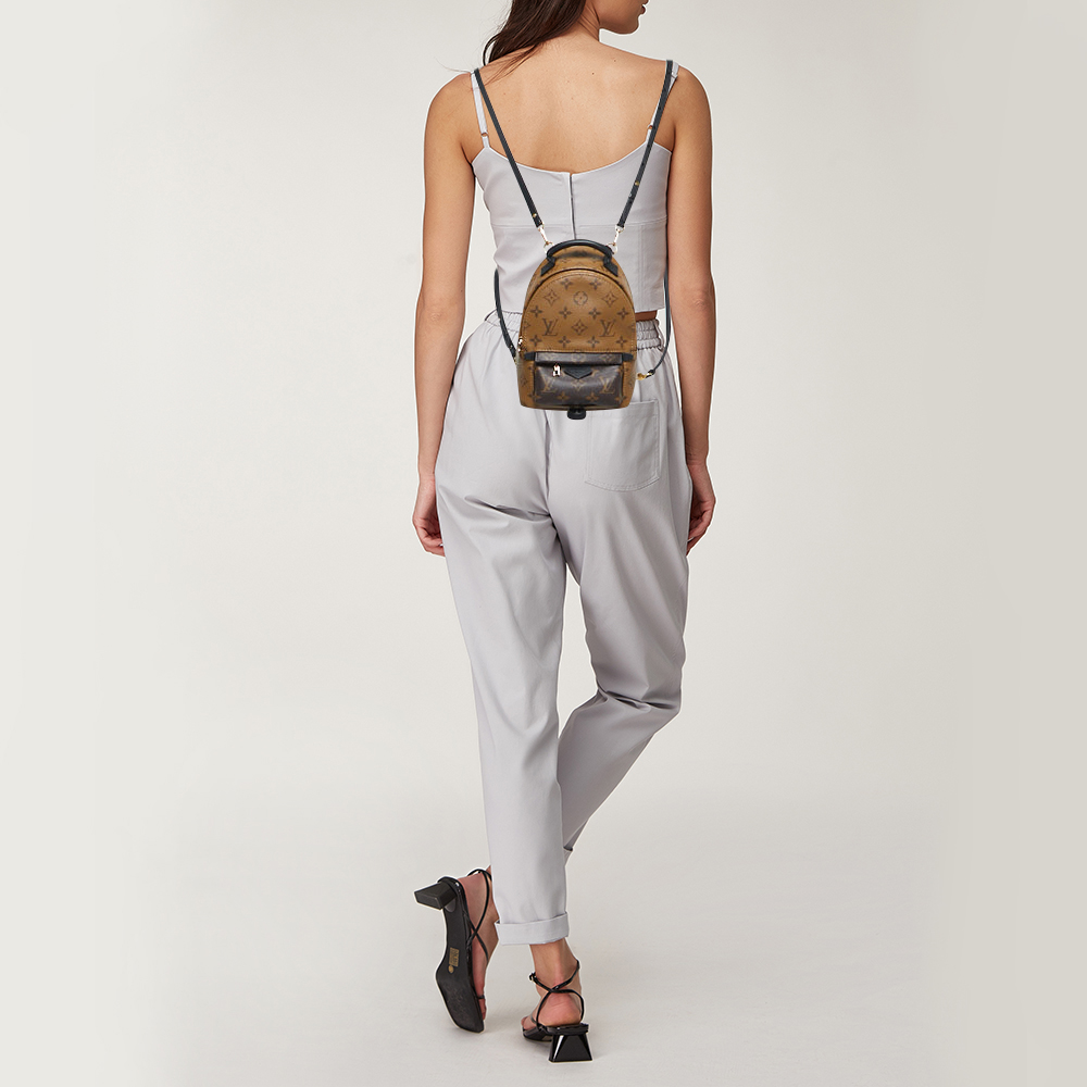 

Louis Vuitton Monogram Reverse Canvas Mini Palm Spring Backpack, Brown