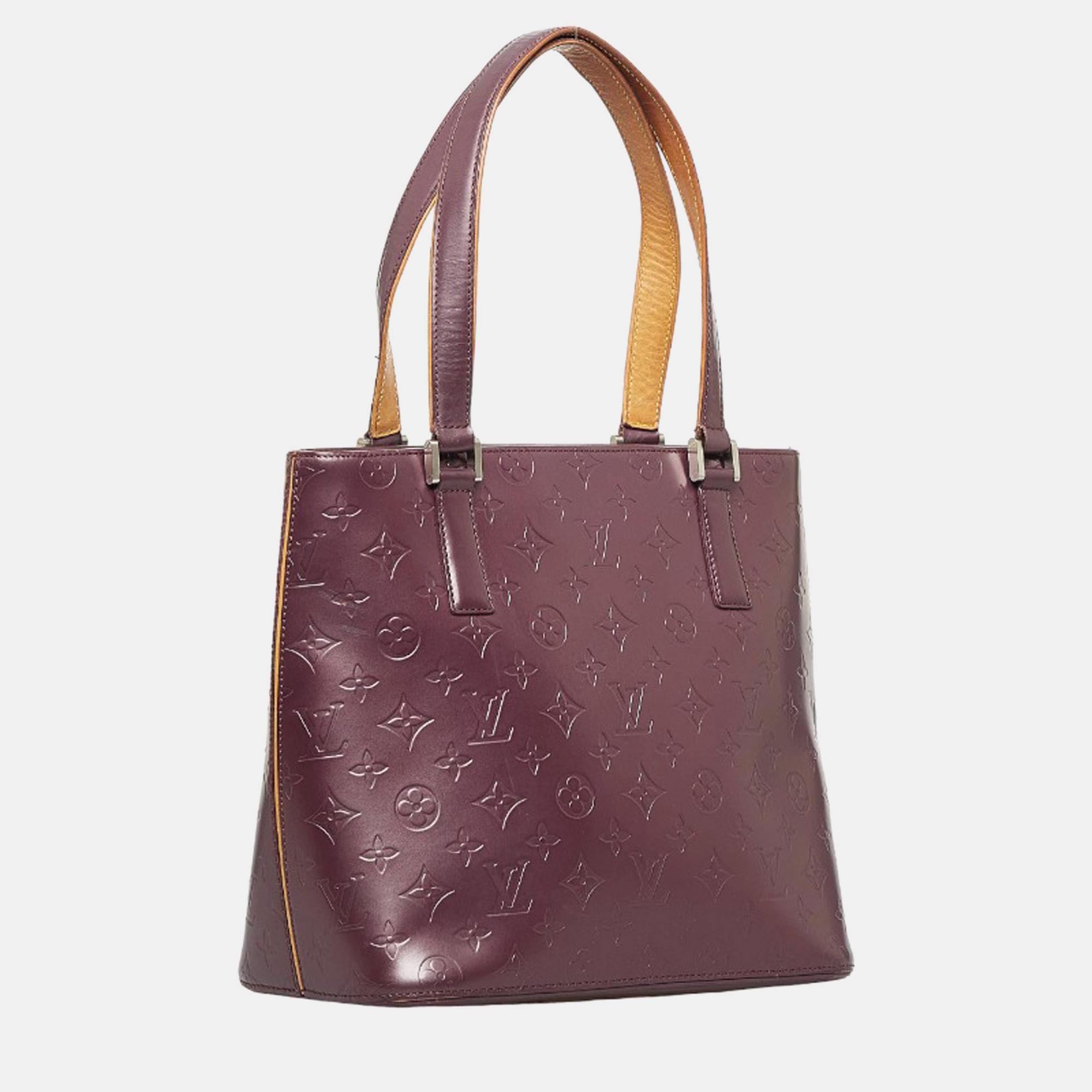 

Louis Vuitton Purple Monogram Leather Mat Stockton Tote Bag