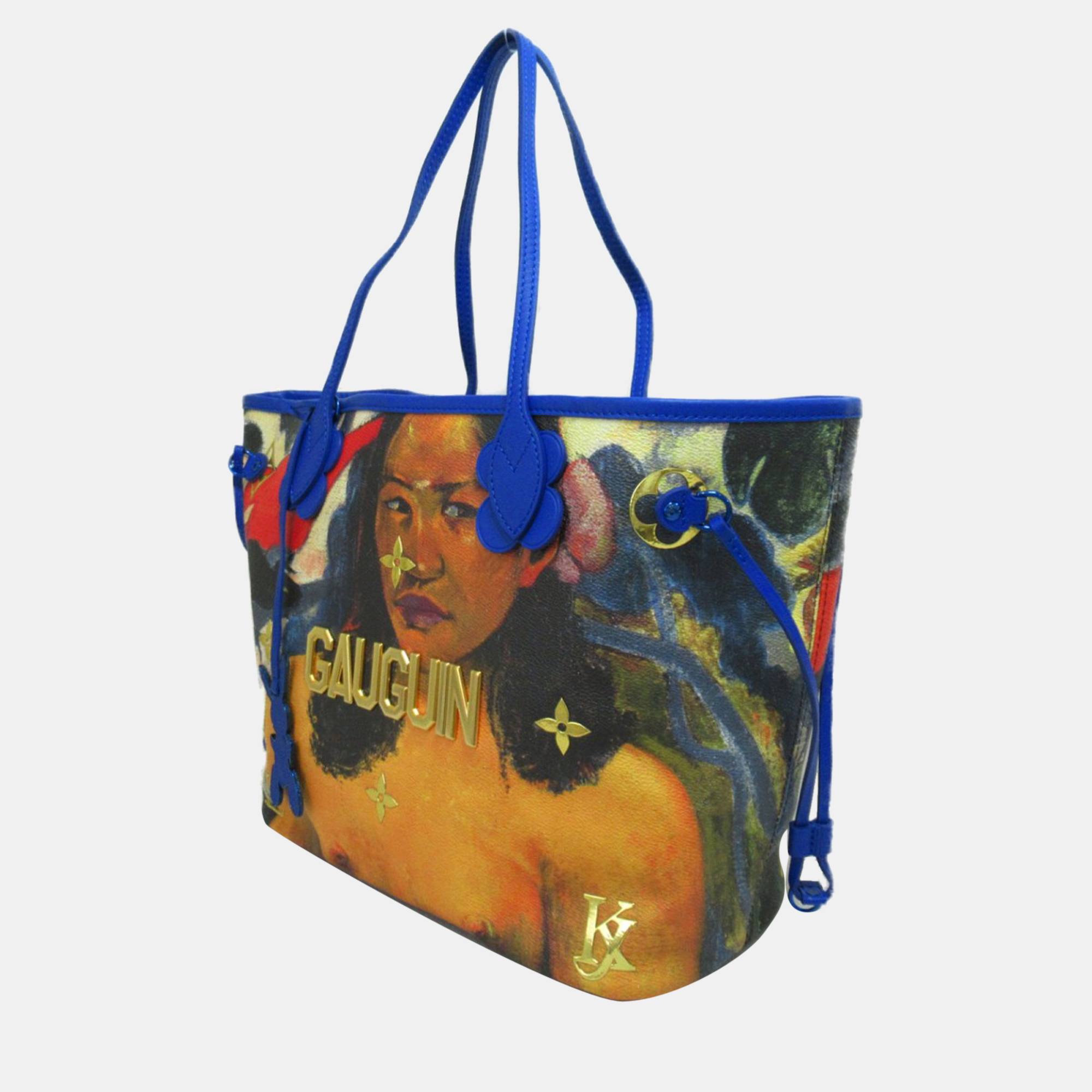 

Louis Vuitton x Jeff Koons Masters Collection Gauguin Neverfull MM Tote w/ Pouch, Blue