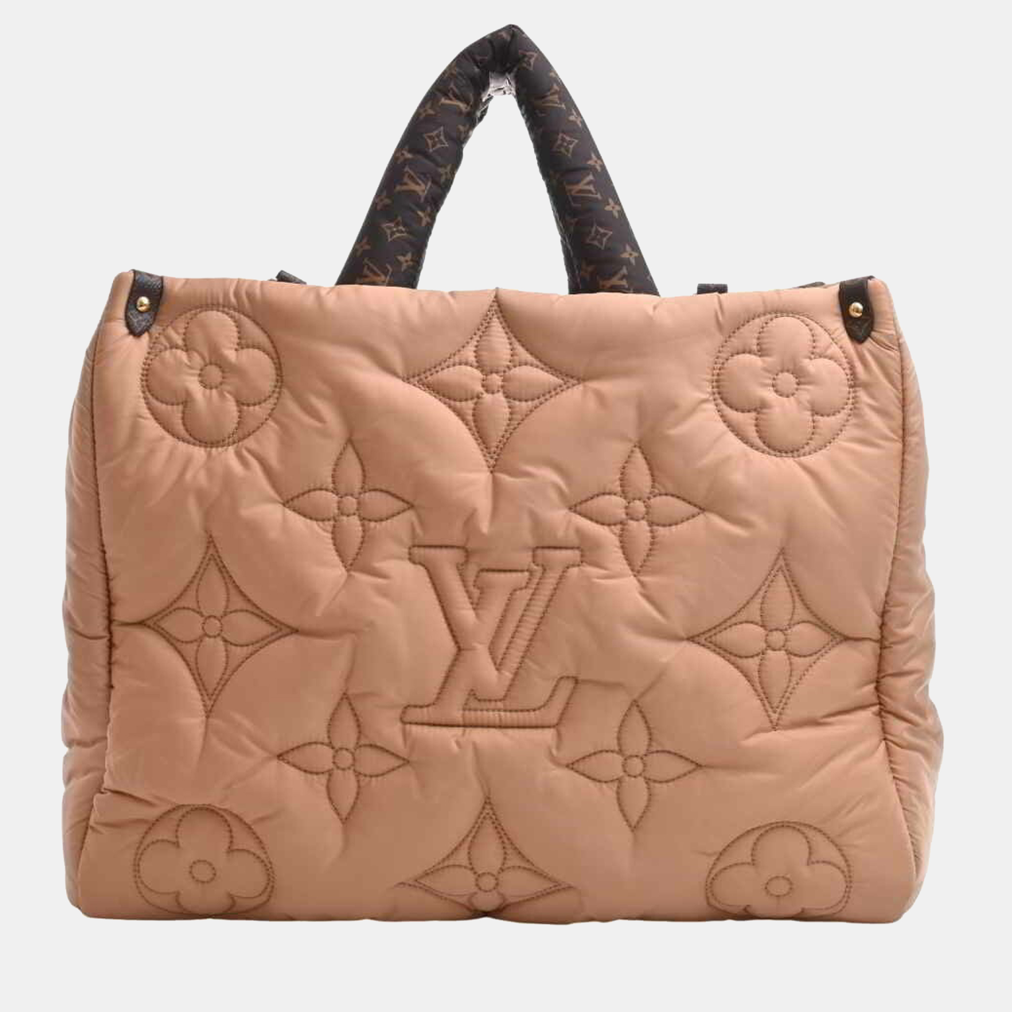 

Louis Vuitton Beige Nylon Monogram Pillow OnTheGo GM Tote Bag