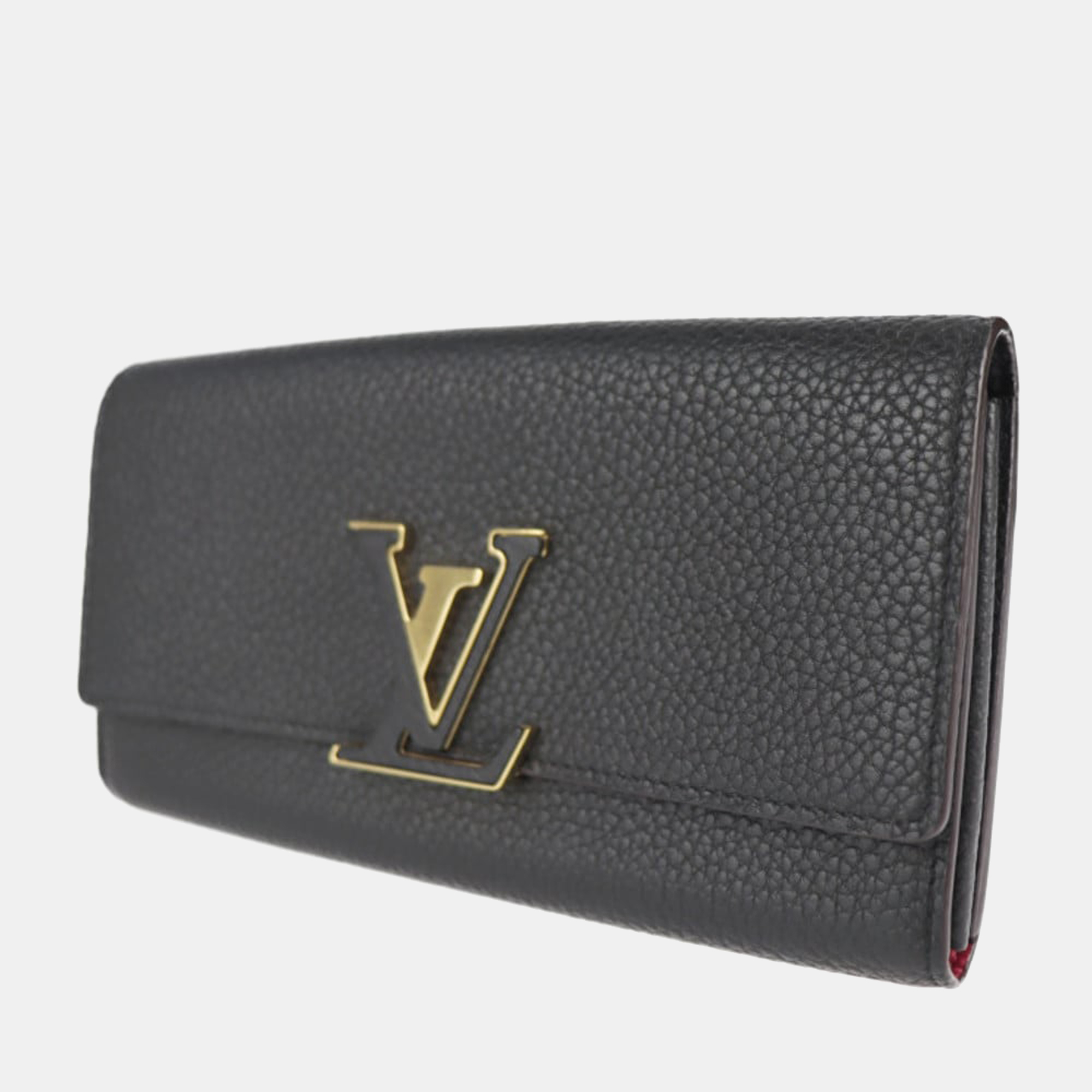 

Louis Vuitton Black Leather Long Capucines Wallet