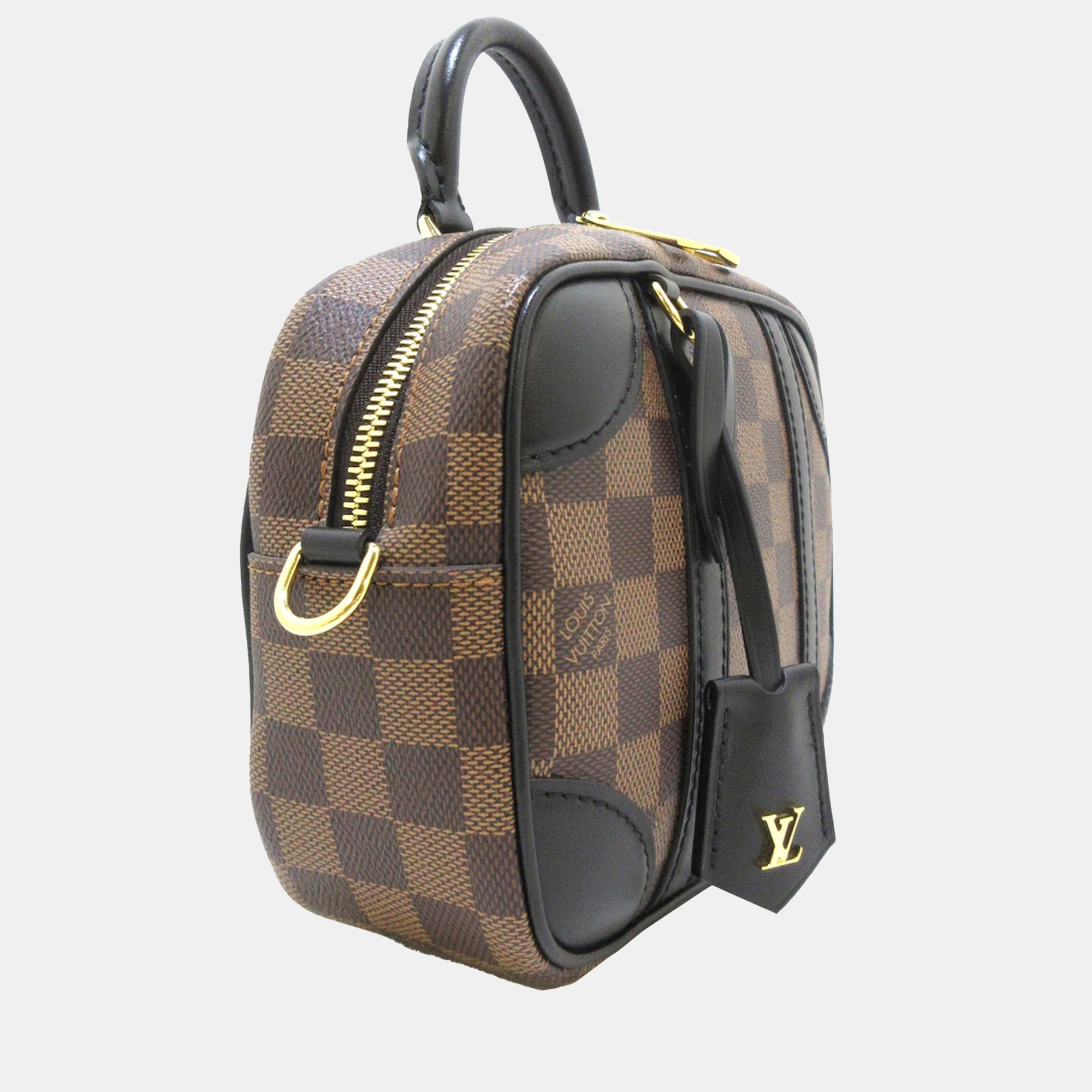 

Louis Vuitton Black/Brown Damier Ebene Macassar Valisette Souple BB