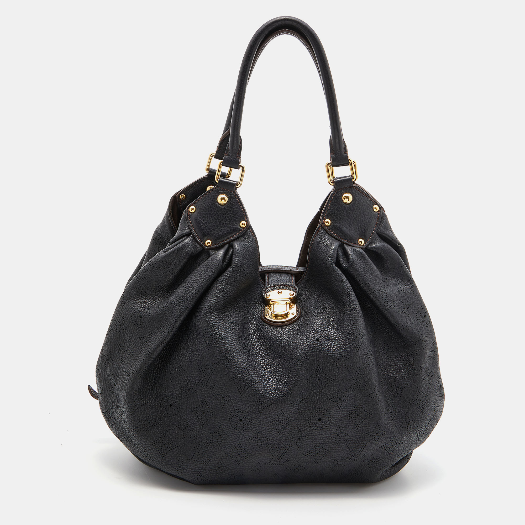 

Louis Vuitton Black Monogram Mahina Leather  Bag