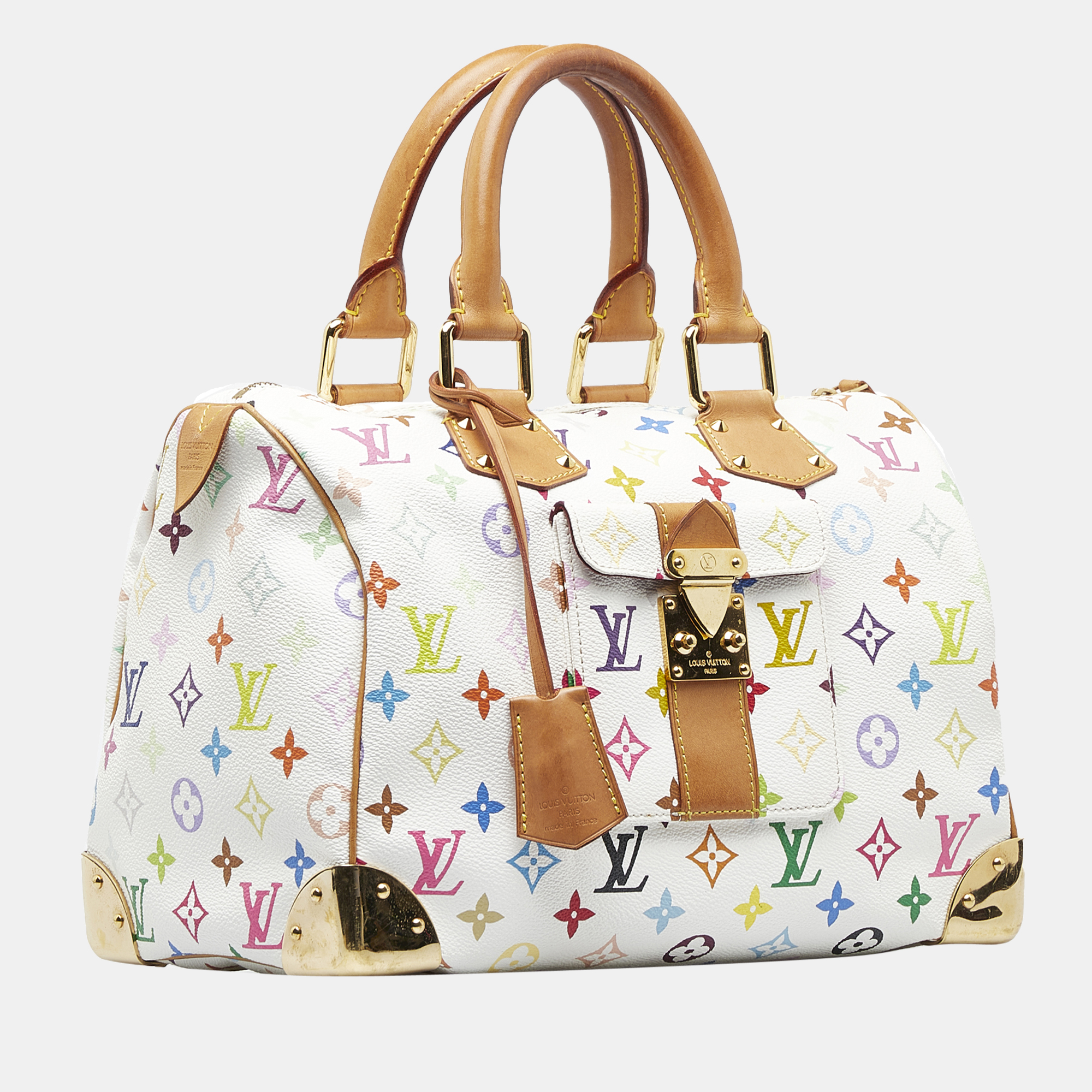 

Louis Vuitton White Monogram Multicolore Speedy 30