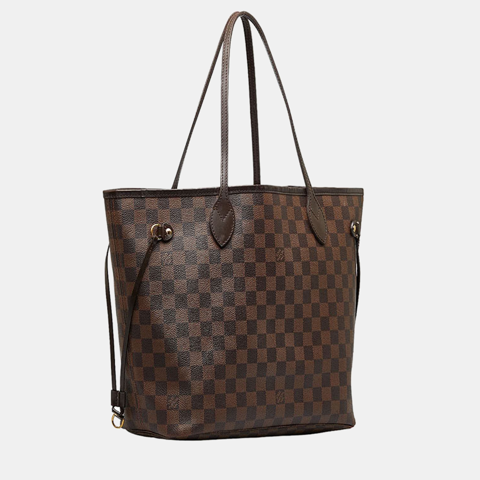 

Louis Vuitton Brown Canvas Damier Ebene Neverfull MM Tote Bag