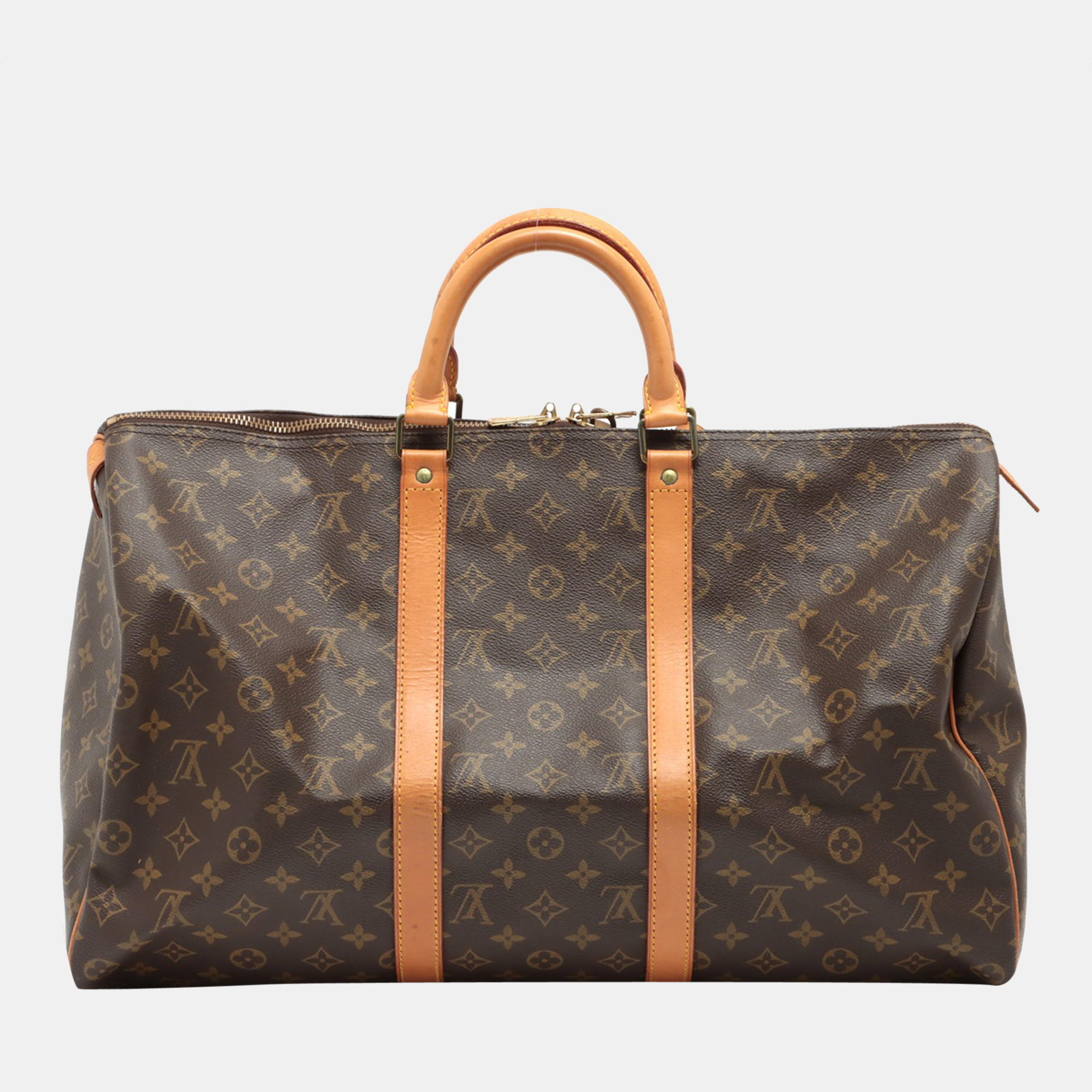 Louis Vuitton Brown Monogram Canvas Keepall 55 Duffel Bag