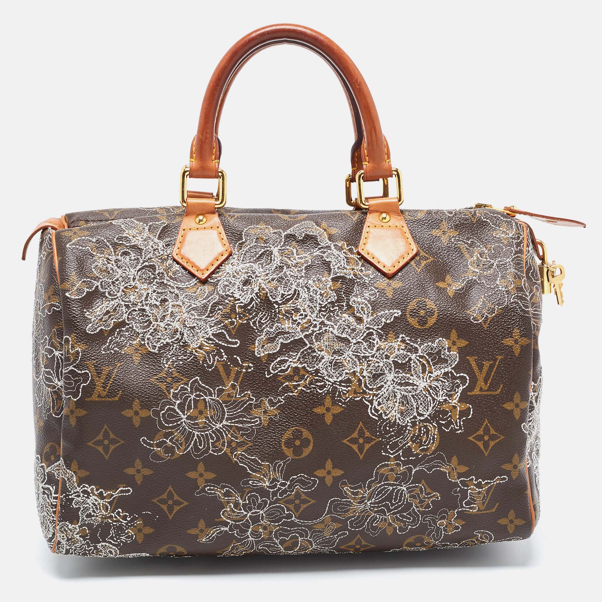 Pre Owned Louis Vuitton Monogram Canvas Limited Edition Dentelle Speedy 30