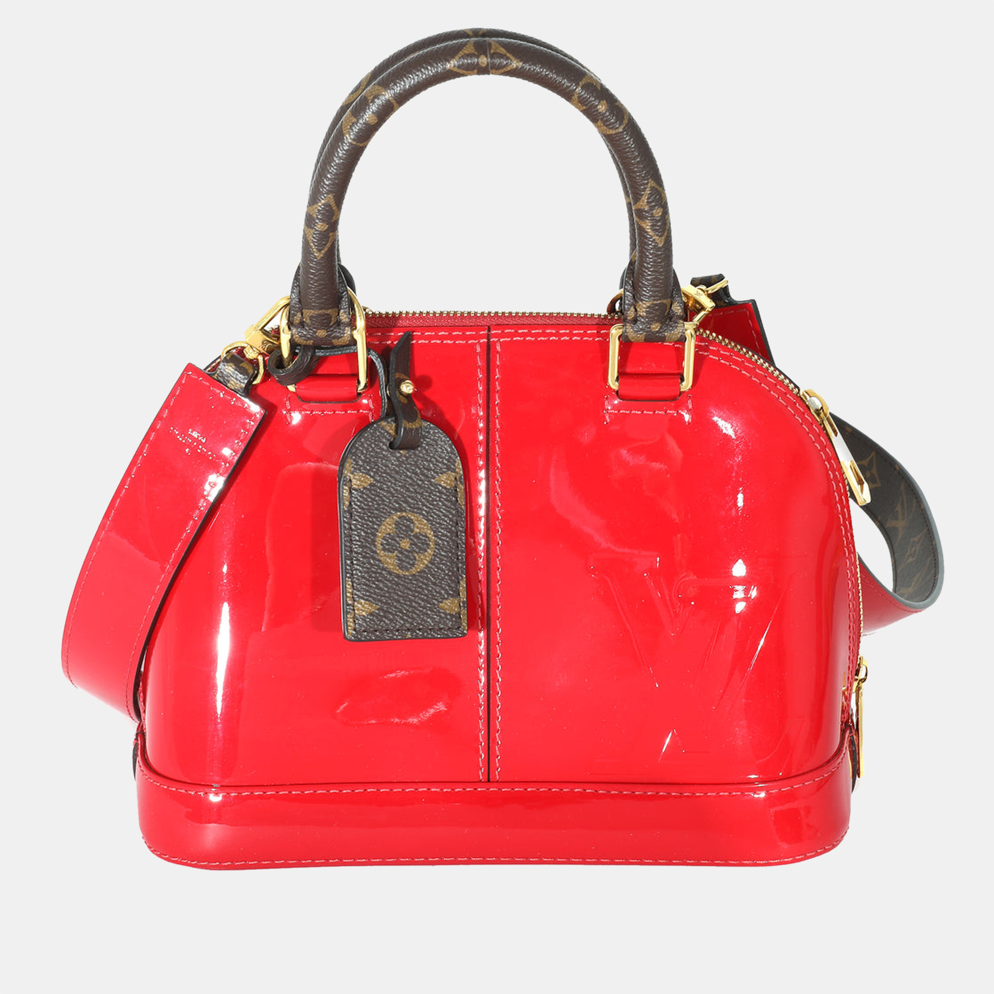 

Louis Vuitton Scarlet Miroir Monogram Vernis Alma BB Bag, Red