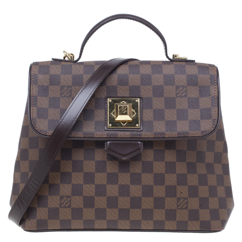 Pre Owned Louis Vuitton Damier Ebene Canvas Bergamo Satchel MM