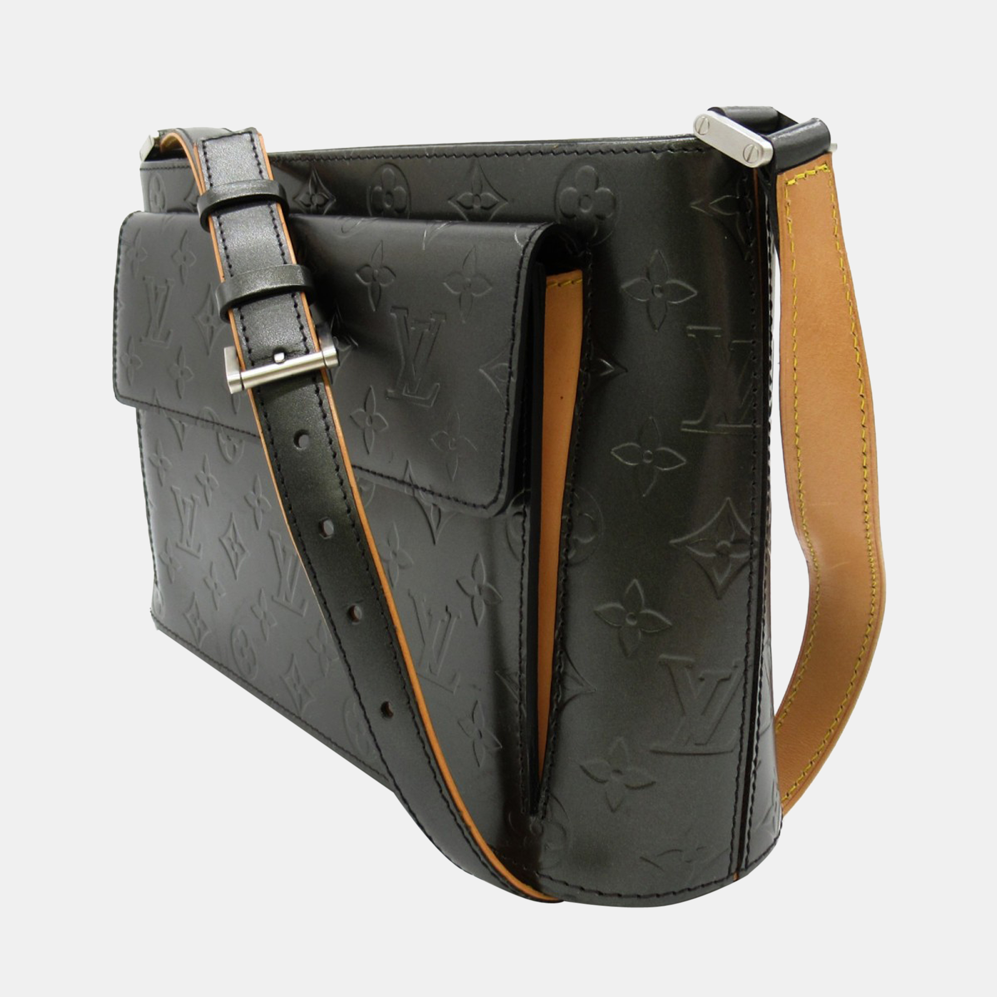 

Louis Vuitton Black Leather Monogram Mat Allston Shoulder Bag