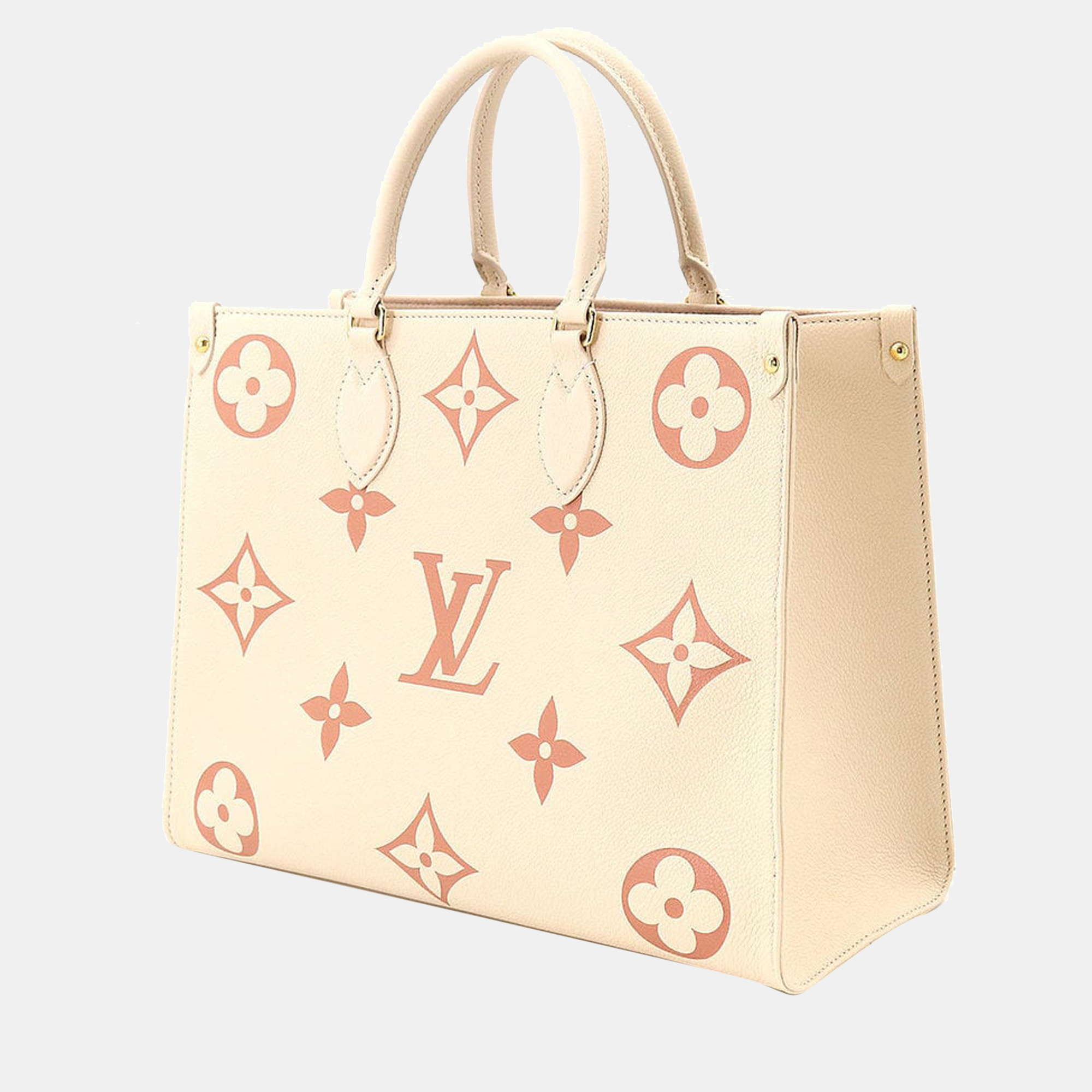

Louis Vuitton Cream Monogram Empreinte Leather Onthego MM Tote Bag