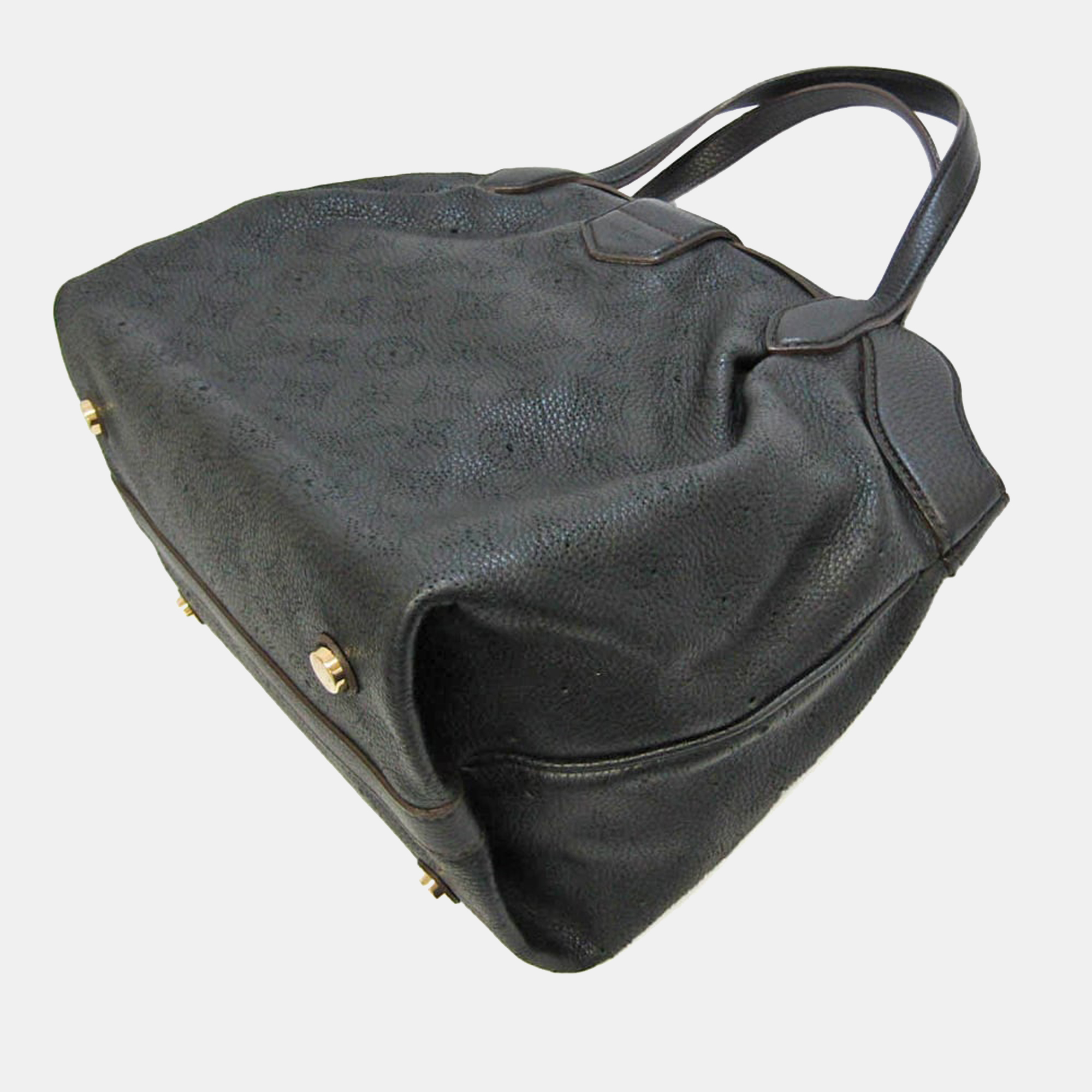 

Louis Vuitton Black Monogram Mahina Leather Solar GM Hobo Bag