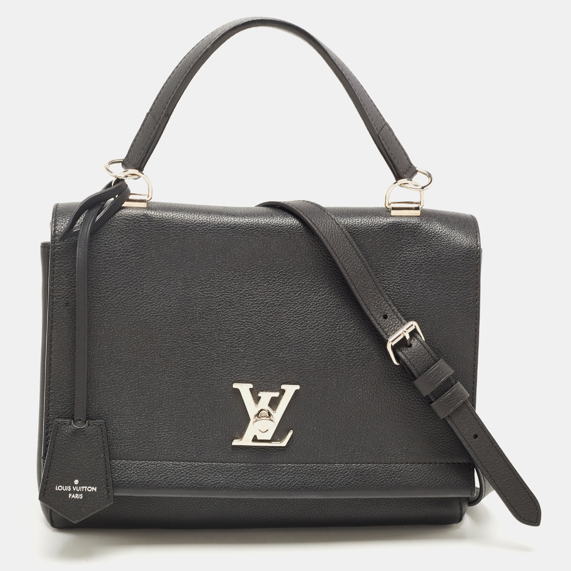 

Louis Vuitton Black Leather Lockme II Top Handle Bag