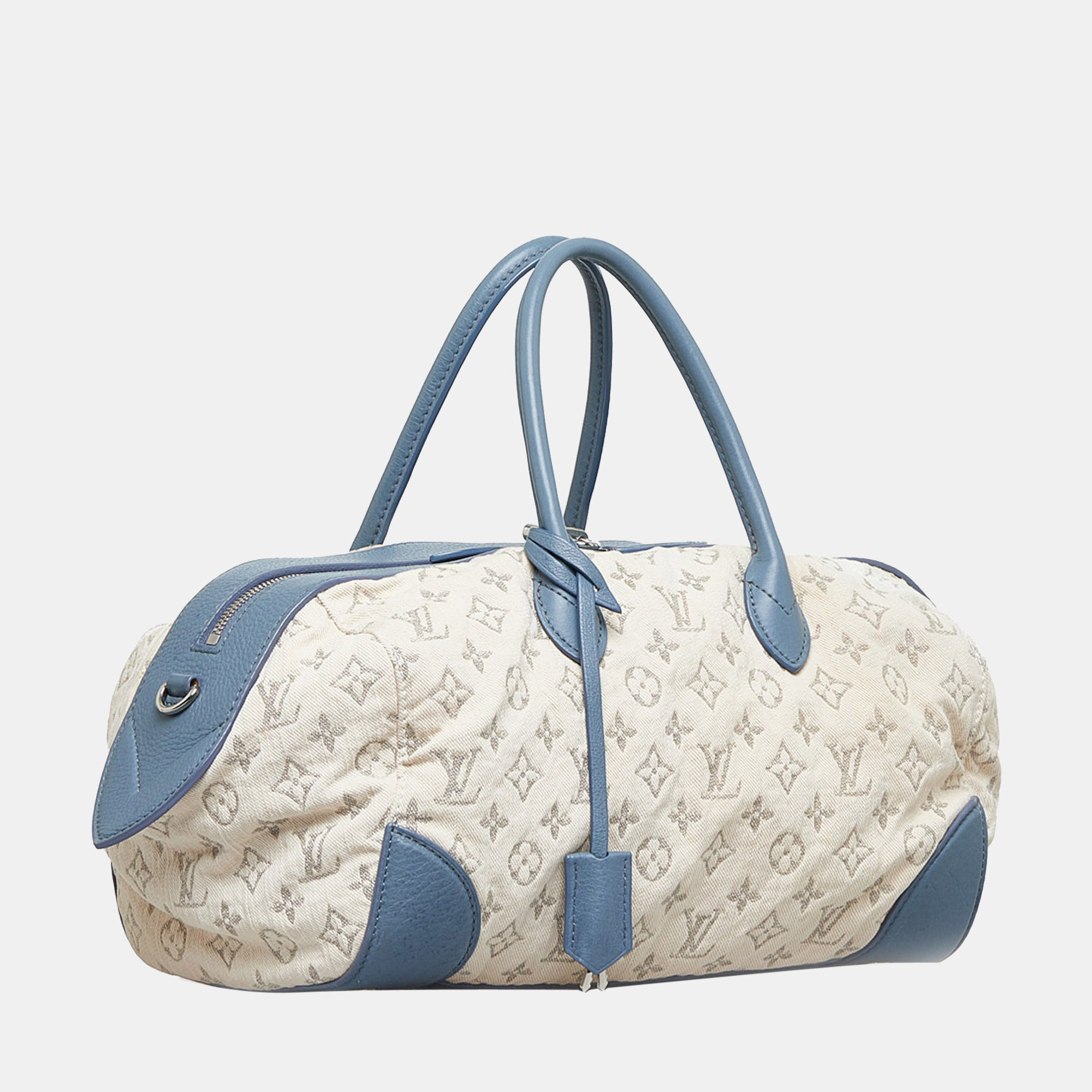 

Louis Vuitton Beige/Blue Monogram Denim Speedy Round GM