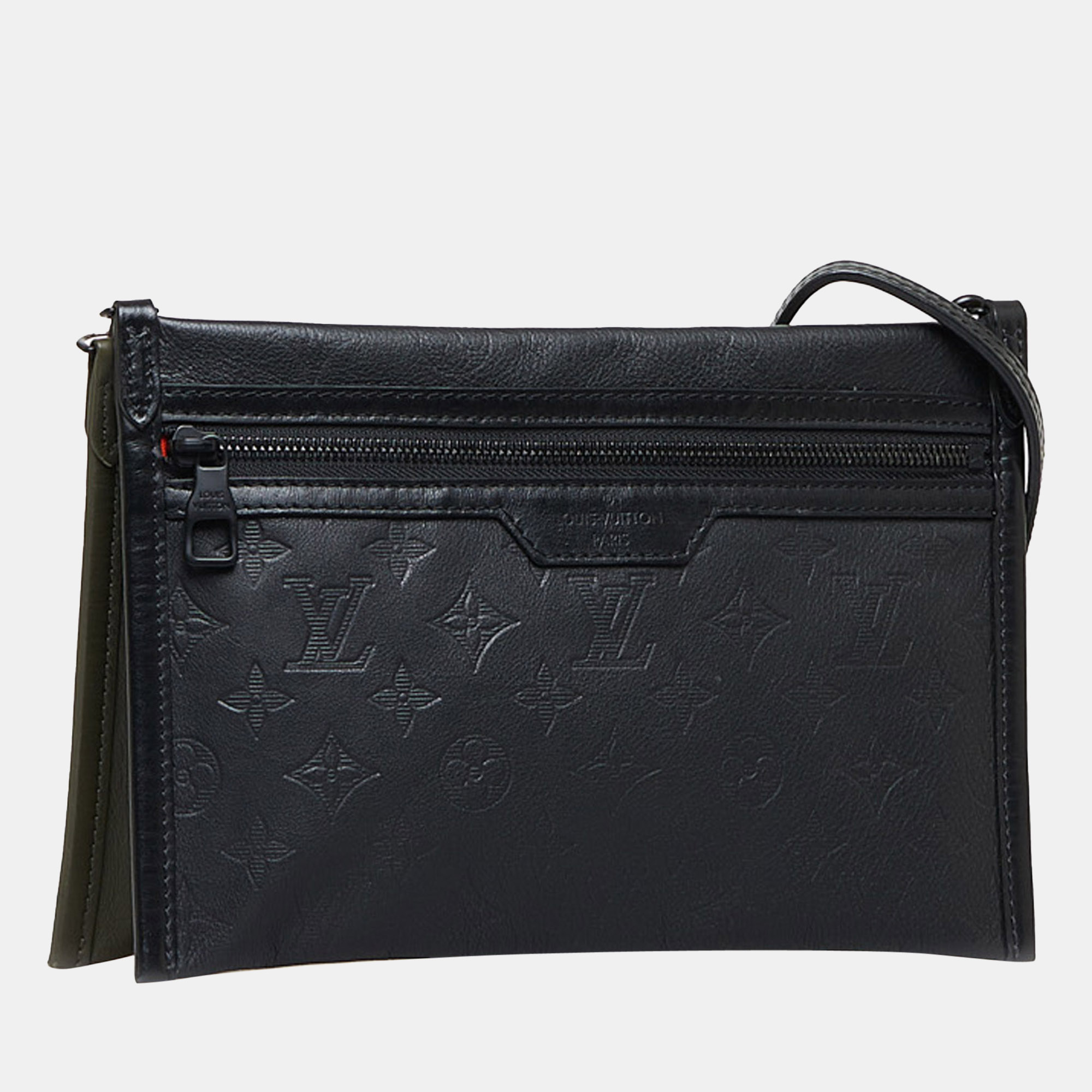 

Louis Vuitton Black Monogram Shadow Double Flat Messenger
