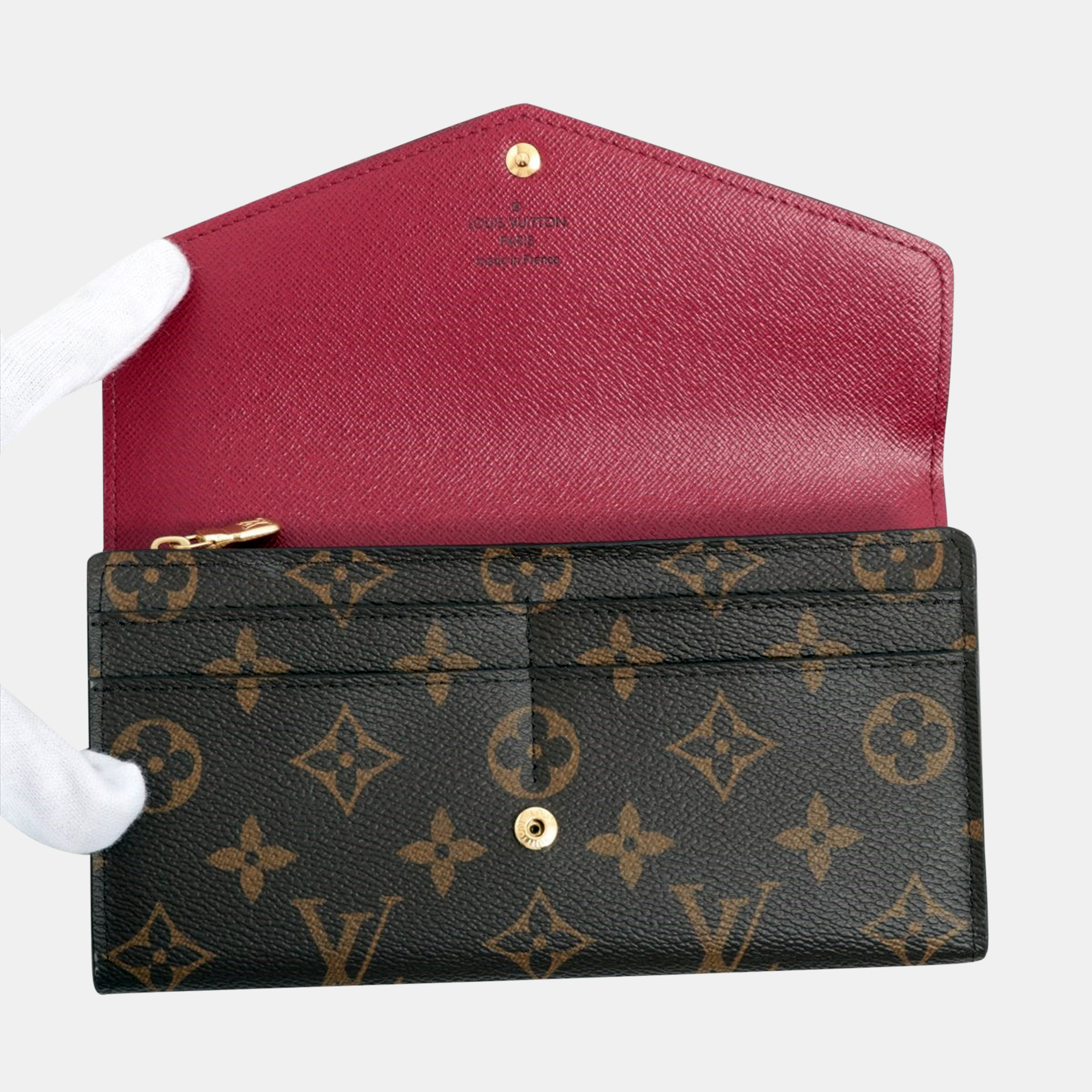 

Louis Vuitton Monogram Portefeuille Sara M62234 Fuschia Long wallets, Brown