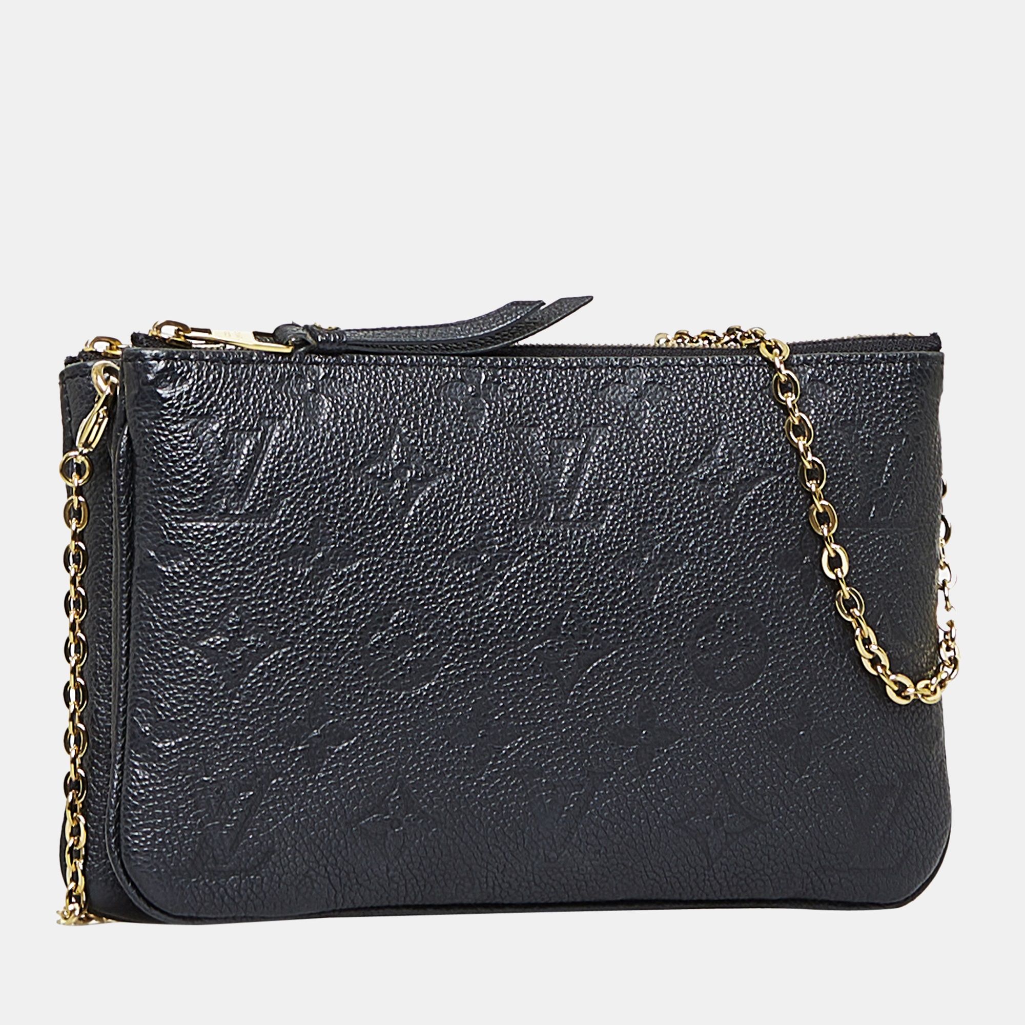 

Louis Vuitton Black Monogram Empreinte Double Zip Pochette