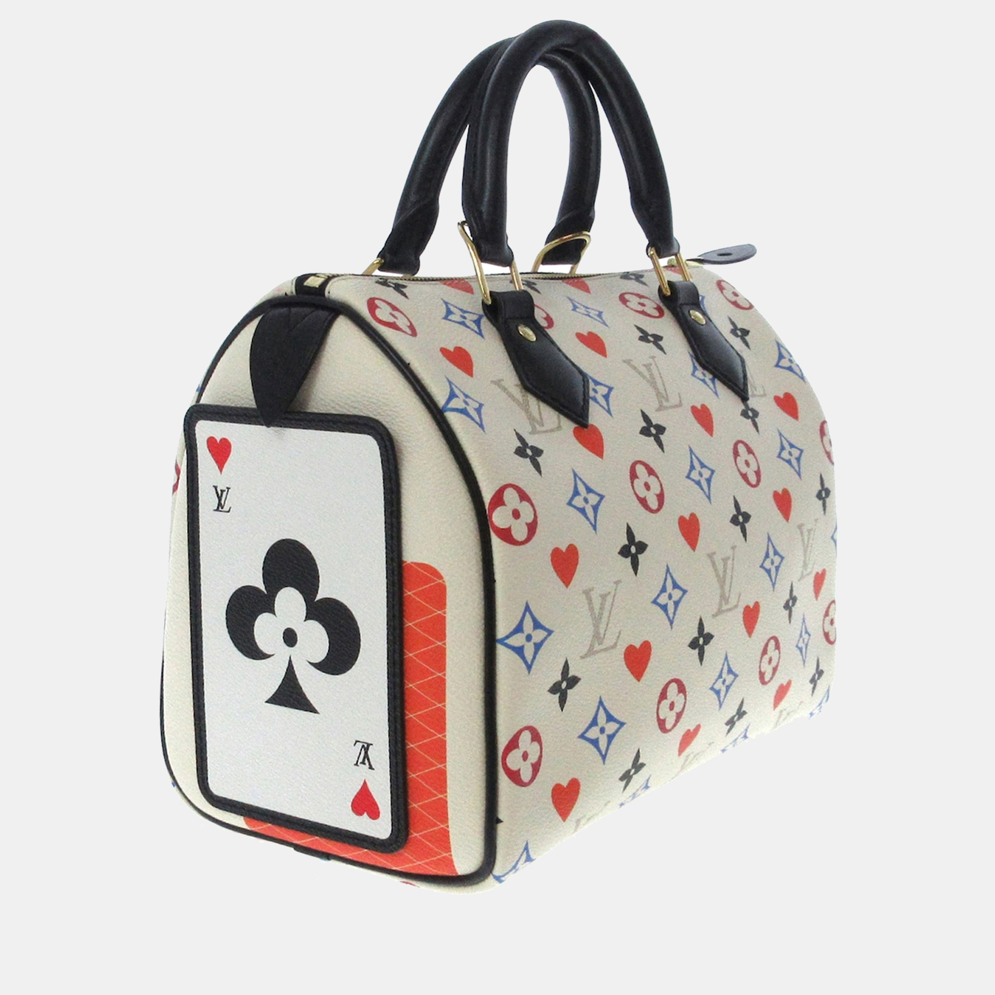 

Louis Vuitton White Monogram Game On Speedy Bandouliere 25