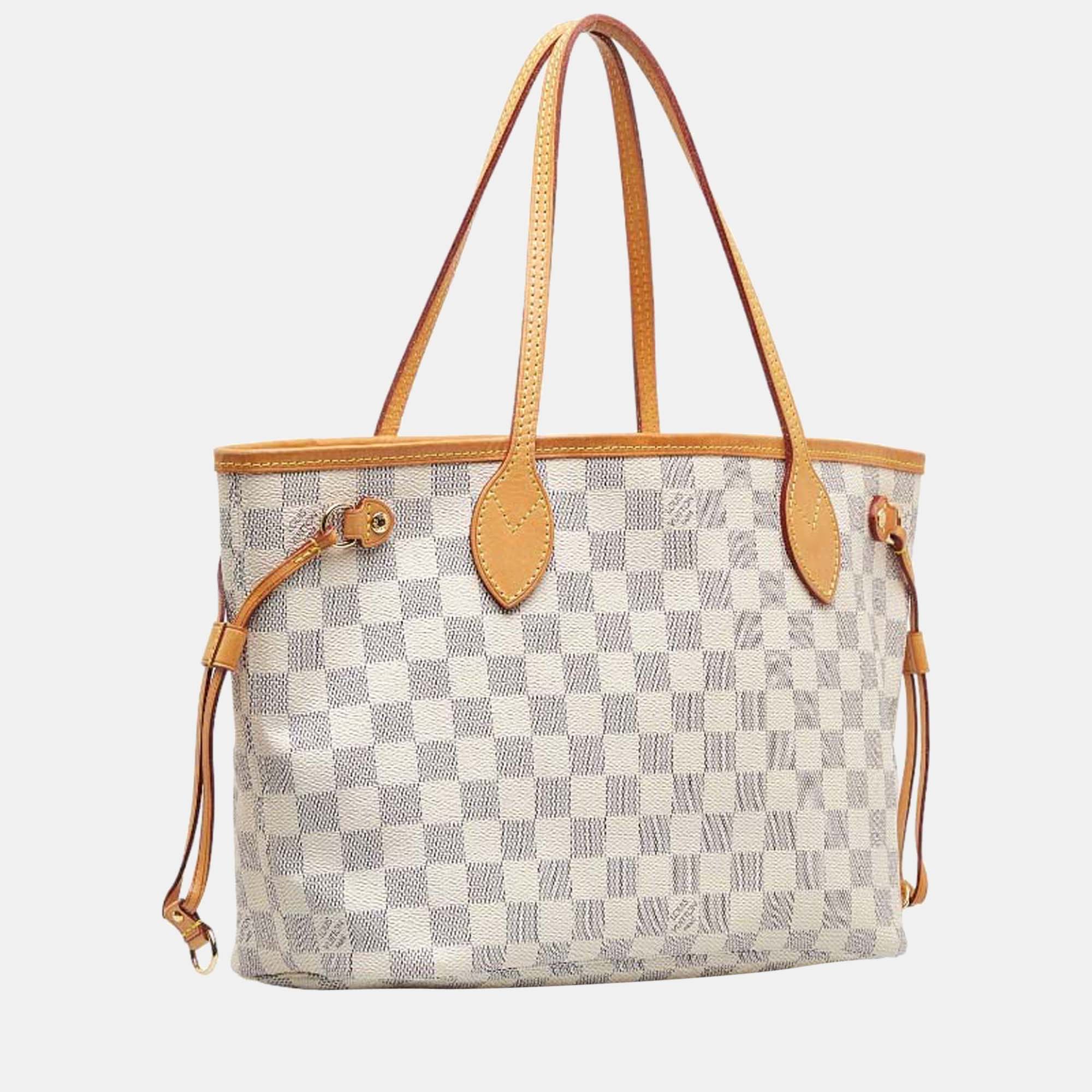 

Louis Vuitton White Canvas Damier Azur Neverfull PM Tote Bag