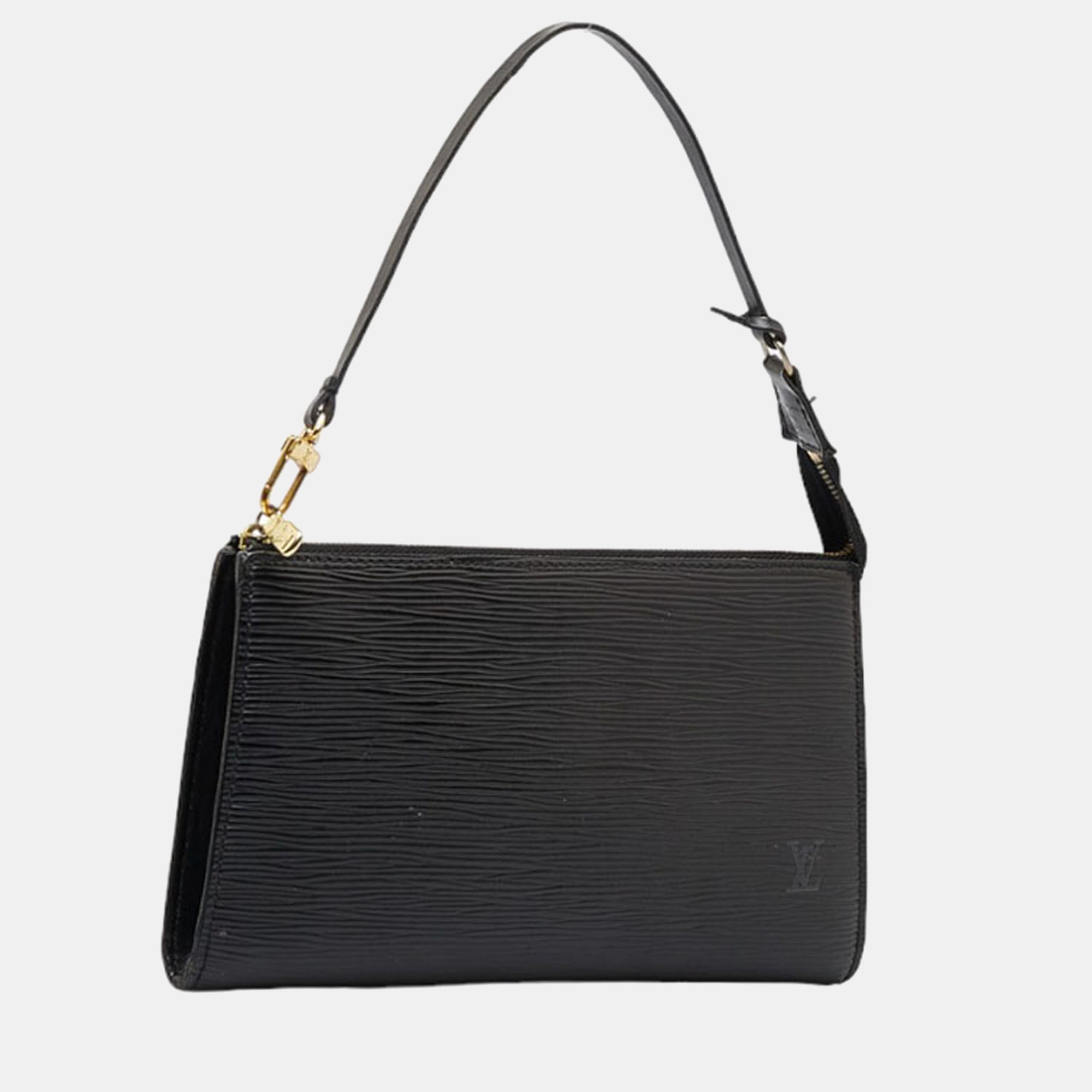 

Louis Vuitton Black Epi Leather Pochette Accessoires Clutch Bag