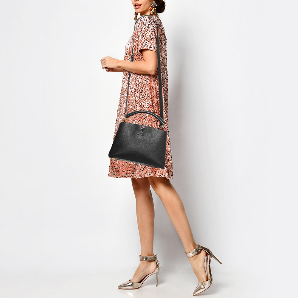 

Louis Vuitton Black Taurillon Leather Capucines BB Bag
