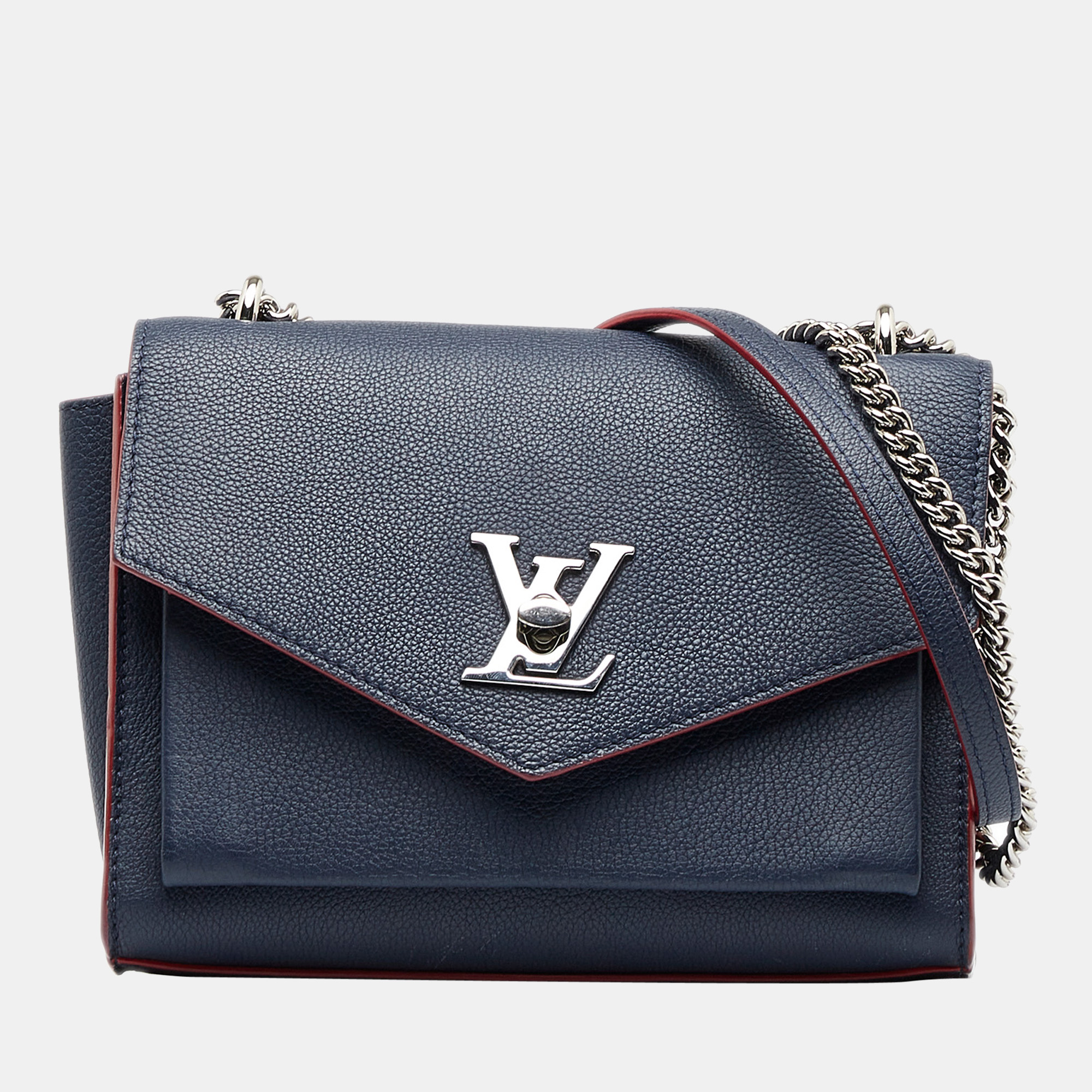 Louis Vuitton Lockme Navy Leather Tote Bag (Pre-Owned)