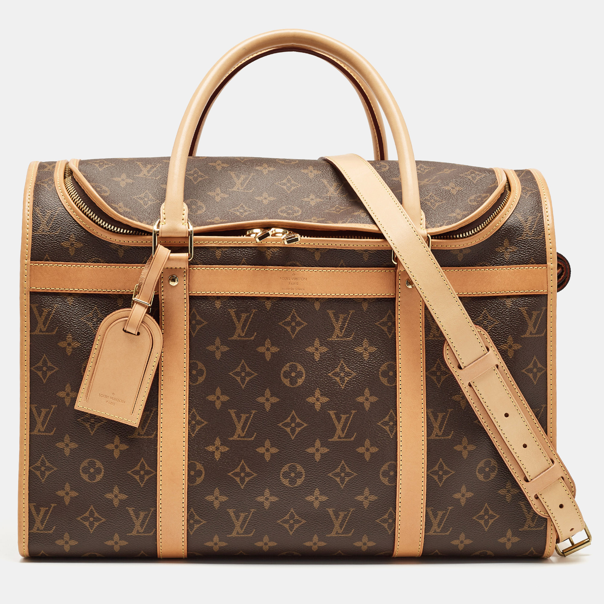 

Louis Vuitton Monogram Canvas Sac Chien 40 Dog Carrier, Brown