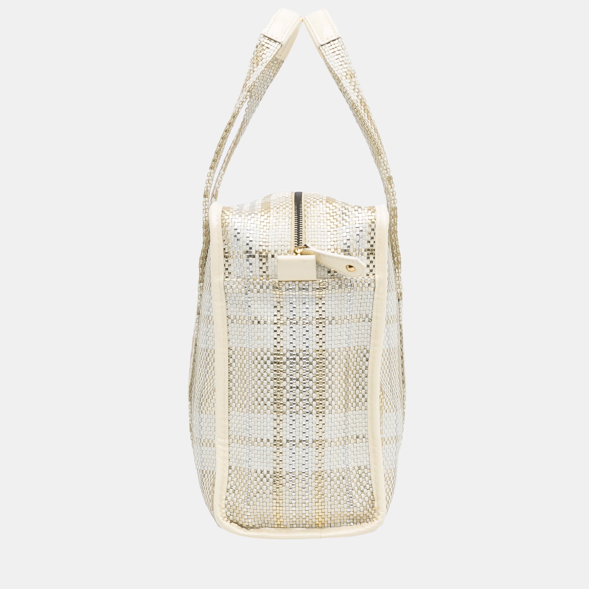 

Louis Vuitton White Braided Street Shopper PM