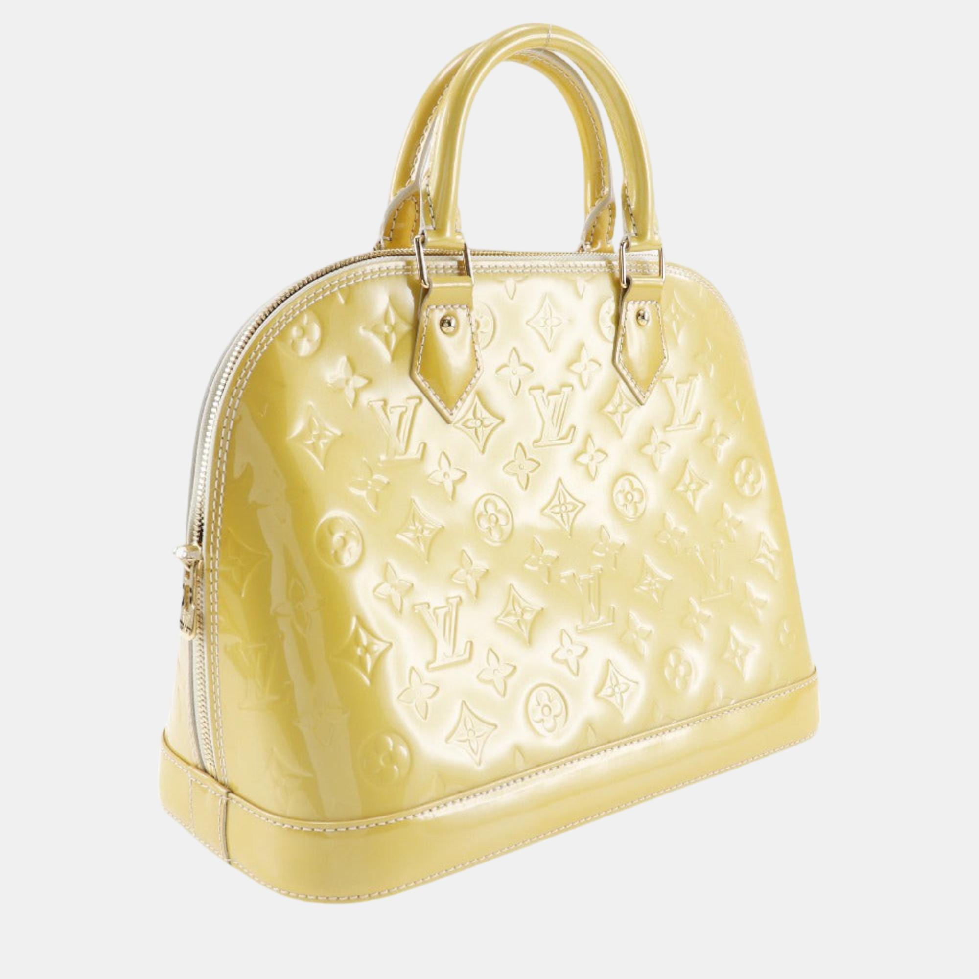 

Louis Vuitton Yellow Monogram Vernis Alma handbag