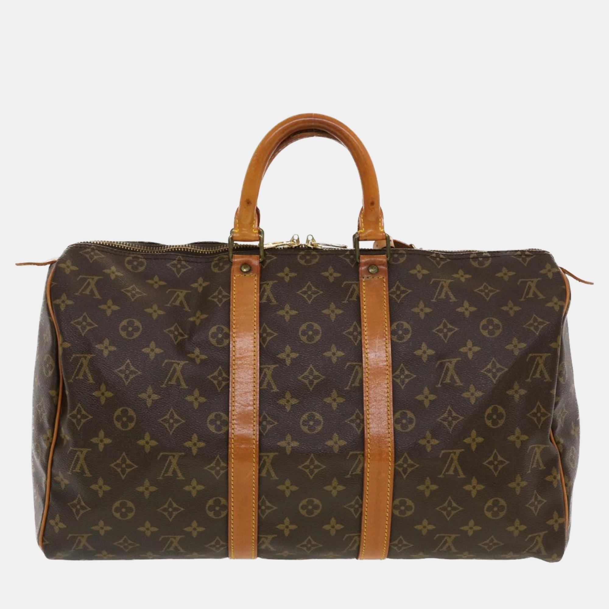 

Louis Vuitton Brown Monogram Canvas Keepall 45 travel Bag