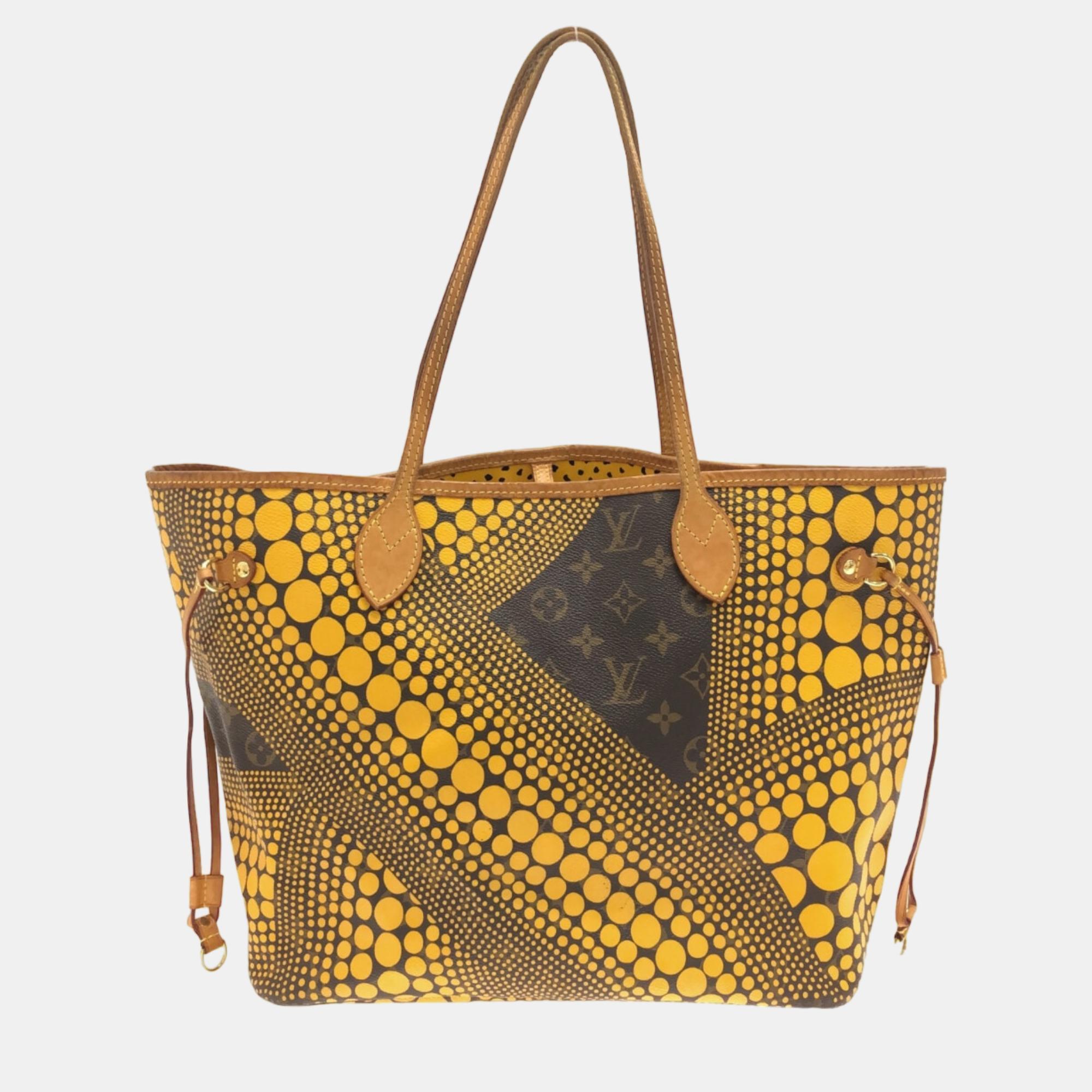 Leather handbag Louis Vuitton x Yayoi Kusama Yellow in Leather
