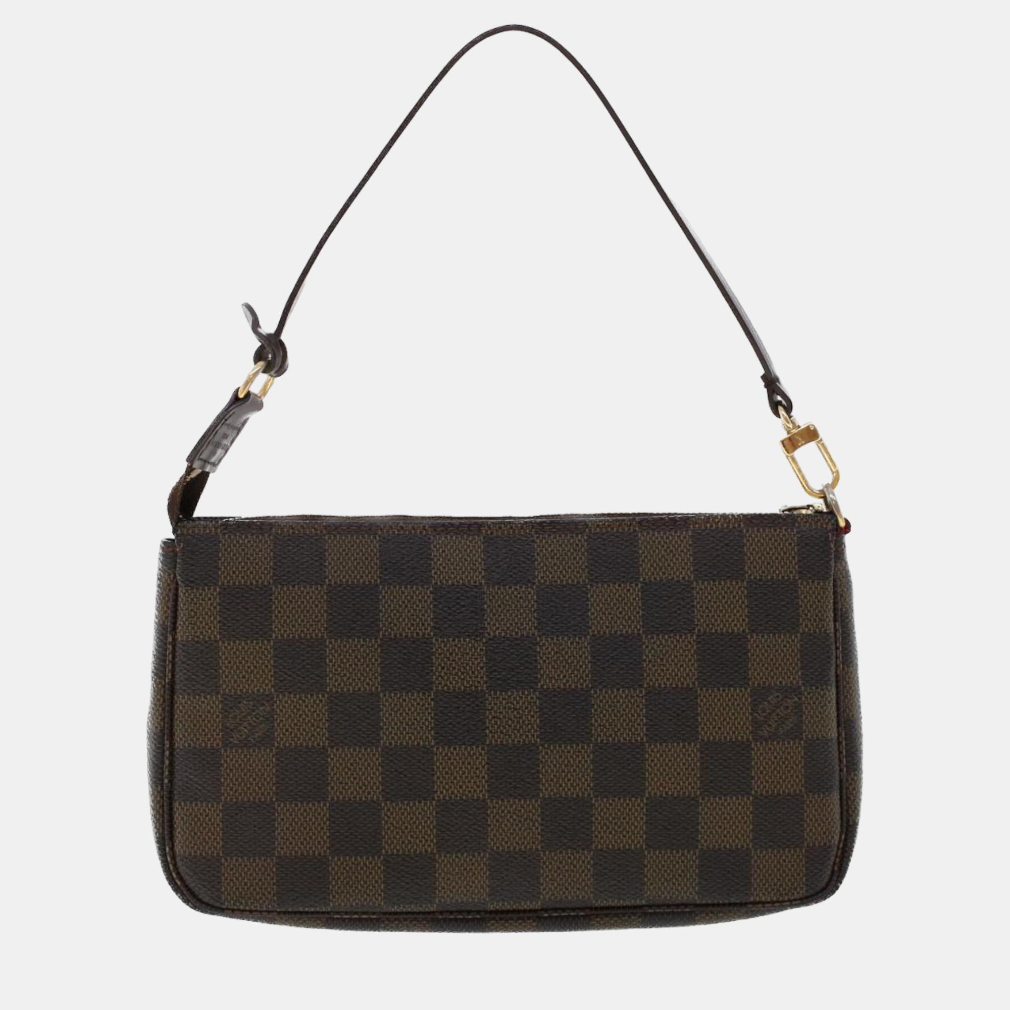 

Louis Vuitton Brown Canvas Pochette Accessoires clutch