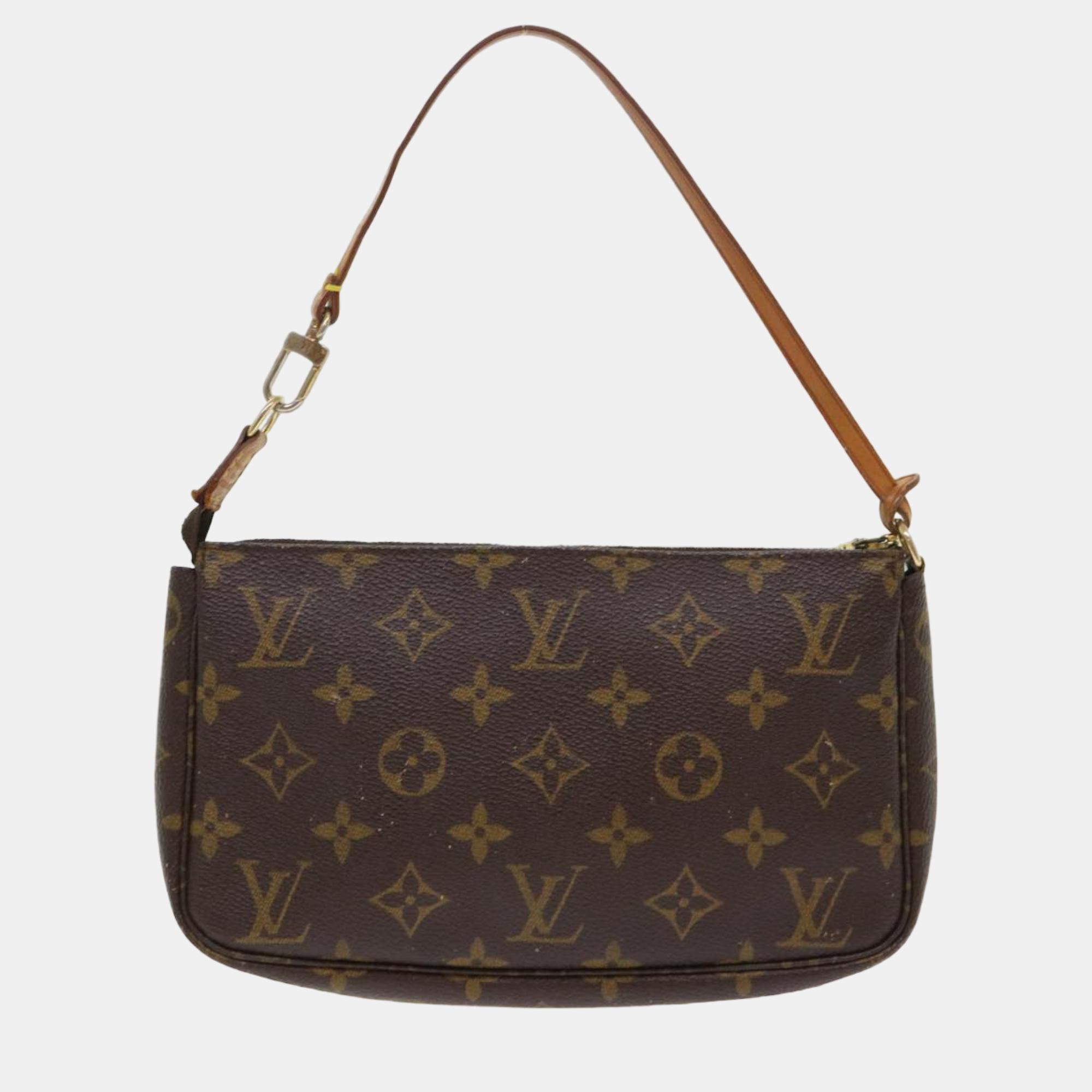 

Louis Vuitton Brown Canvas Pochette Accessoires handbag