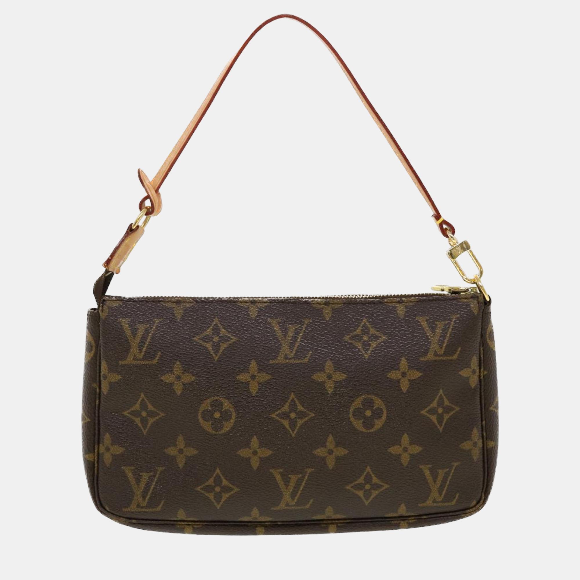 

Louis Vuitton Brown Canvas Pochette Accessoires Clutch