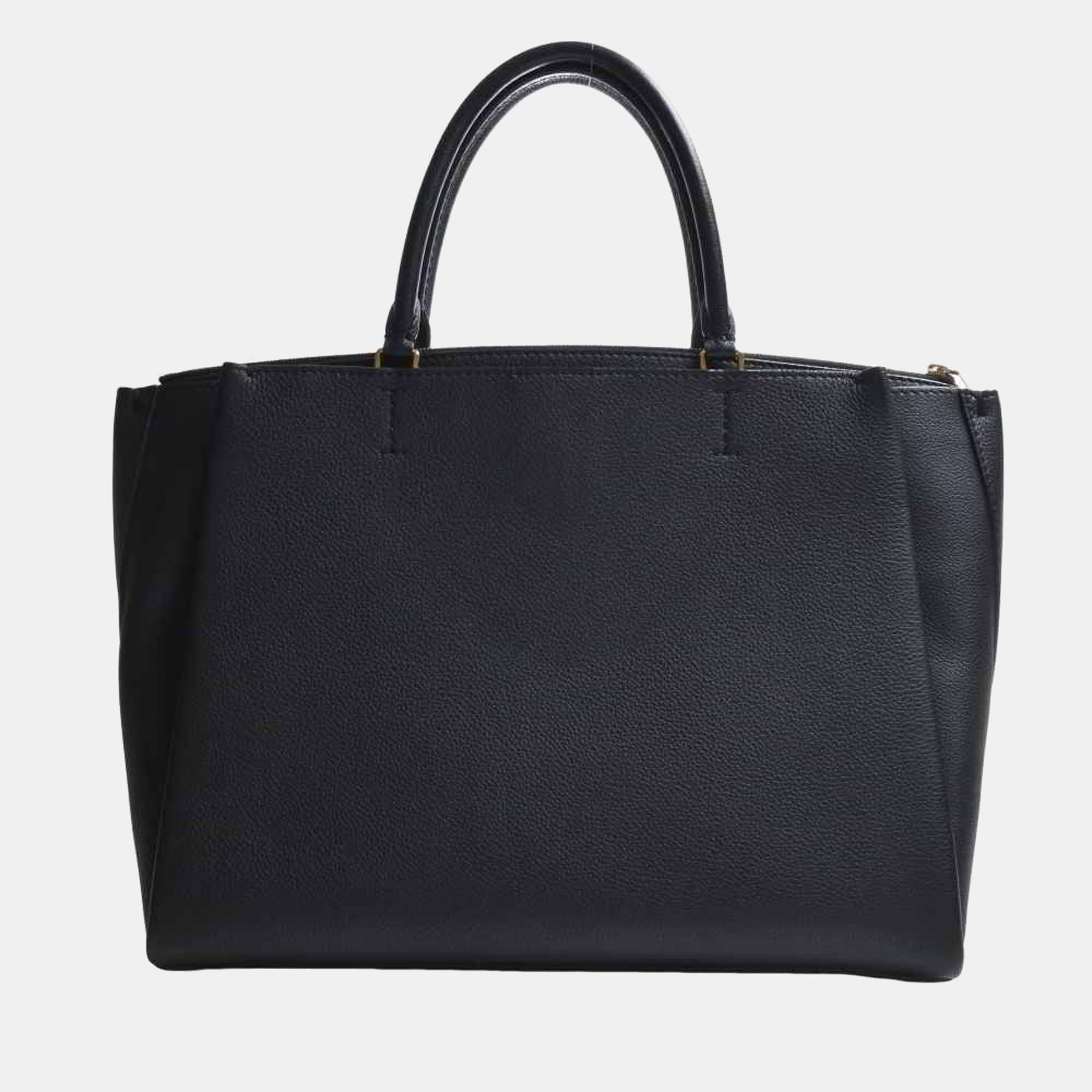 

Louis Vuitton Black Leather Lockmeto Tote Bag