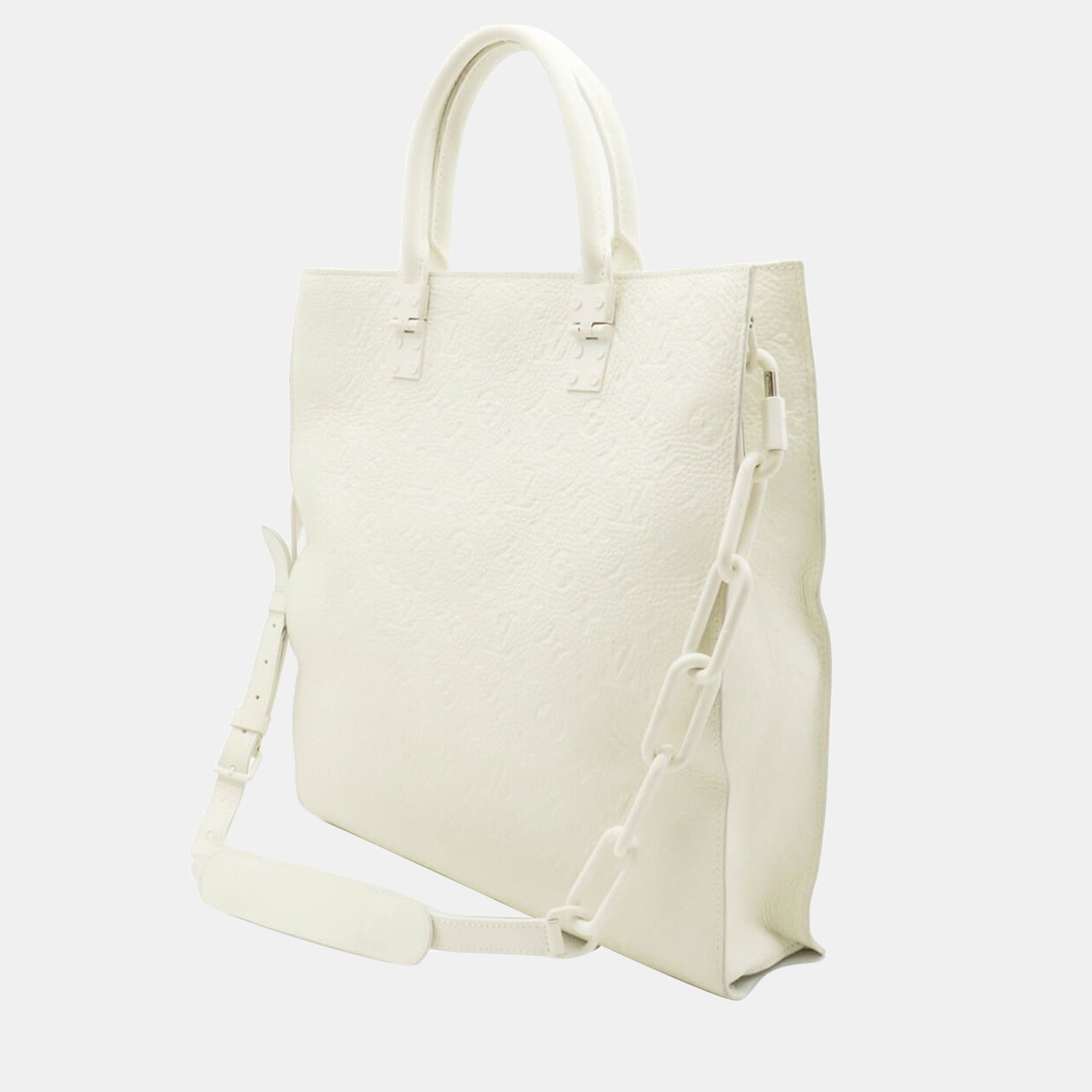 

Louis Vuitton Monogram White Taurillon Leather Sac Plat Tote Bag