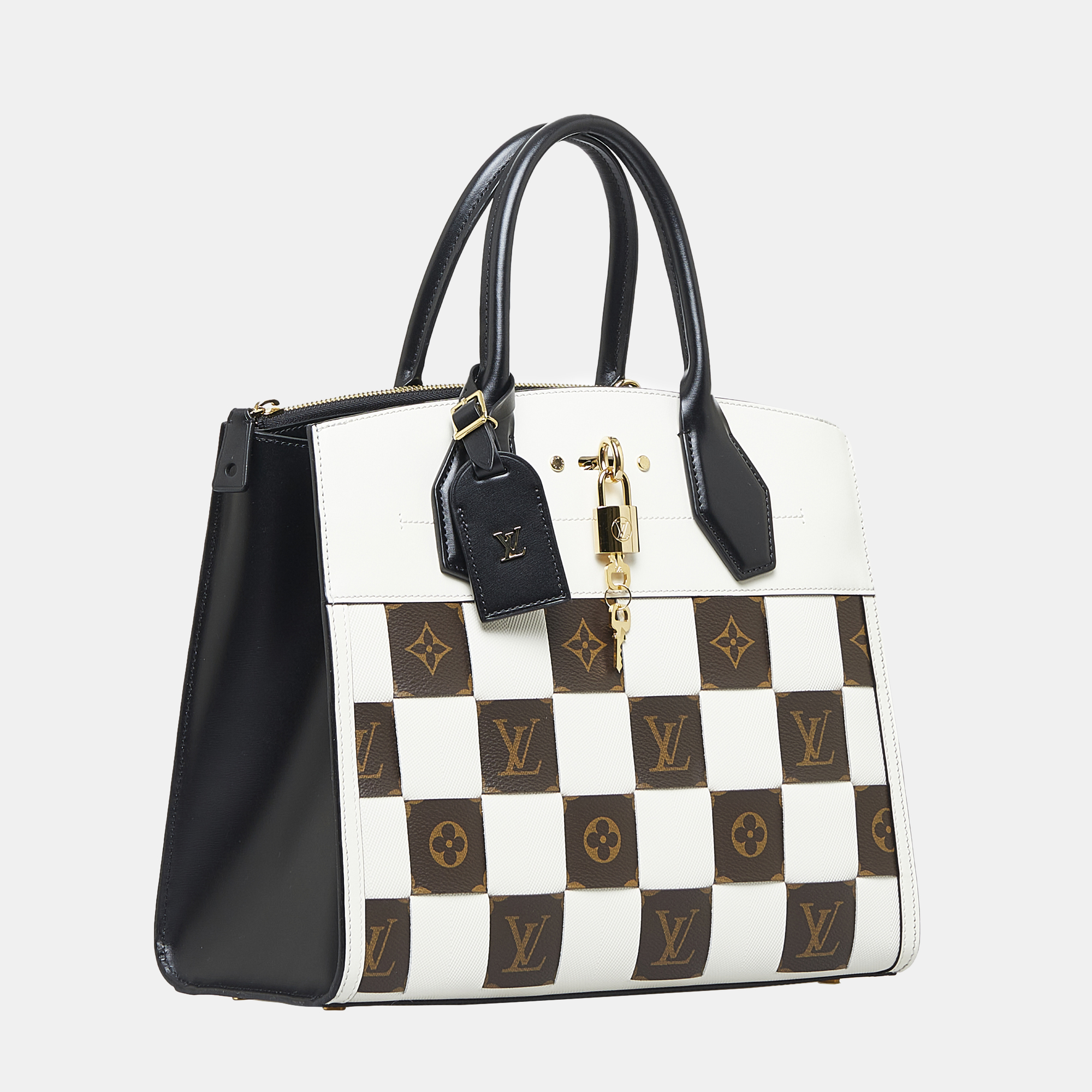 

Louis Vuitton White Damier Tressage City Steamer MM