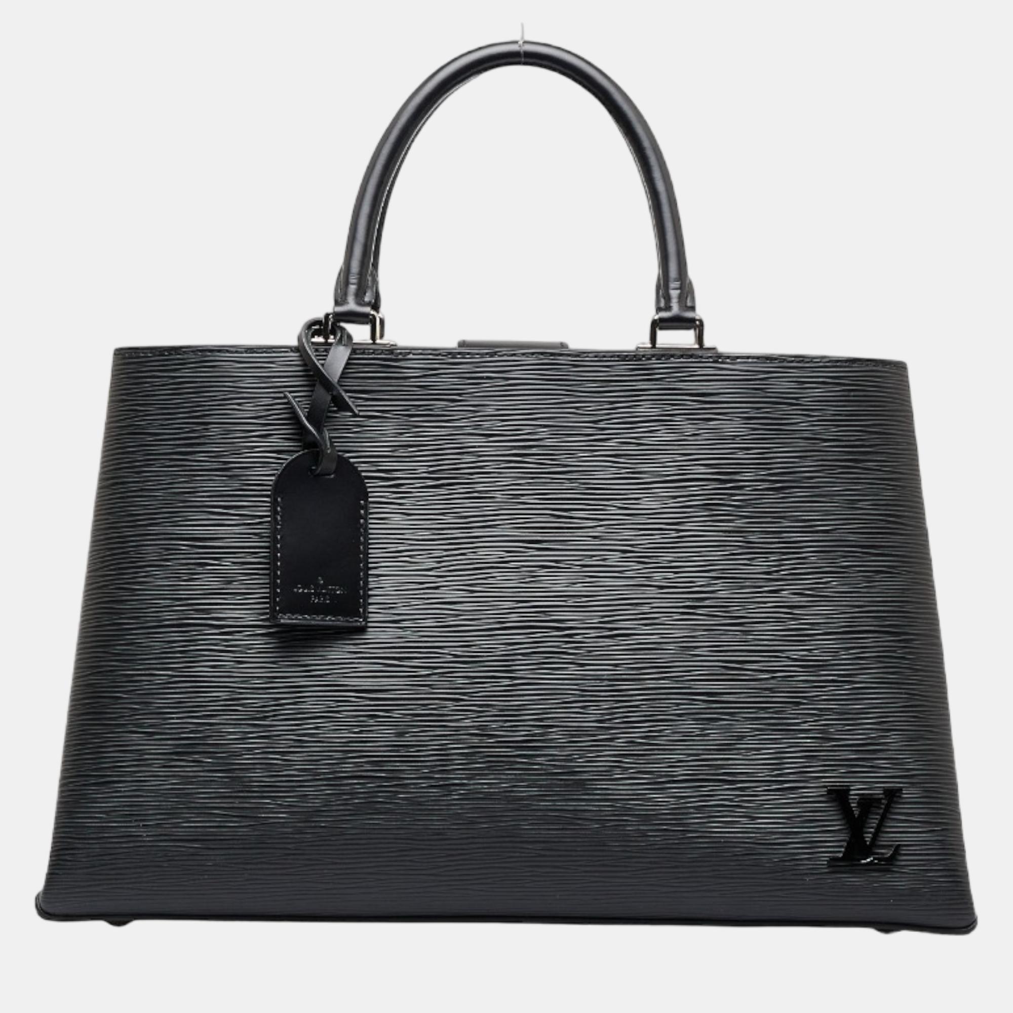 Pre-owned Louis Vuitton Black Epi Leather Kleber Mm Satchel Bag
