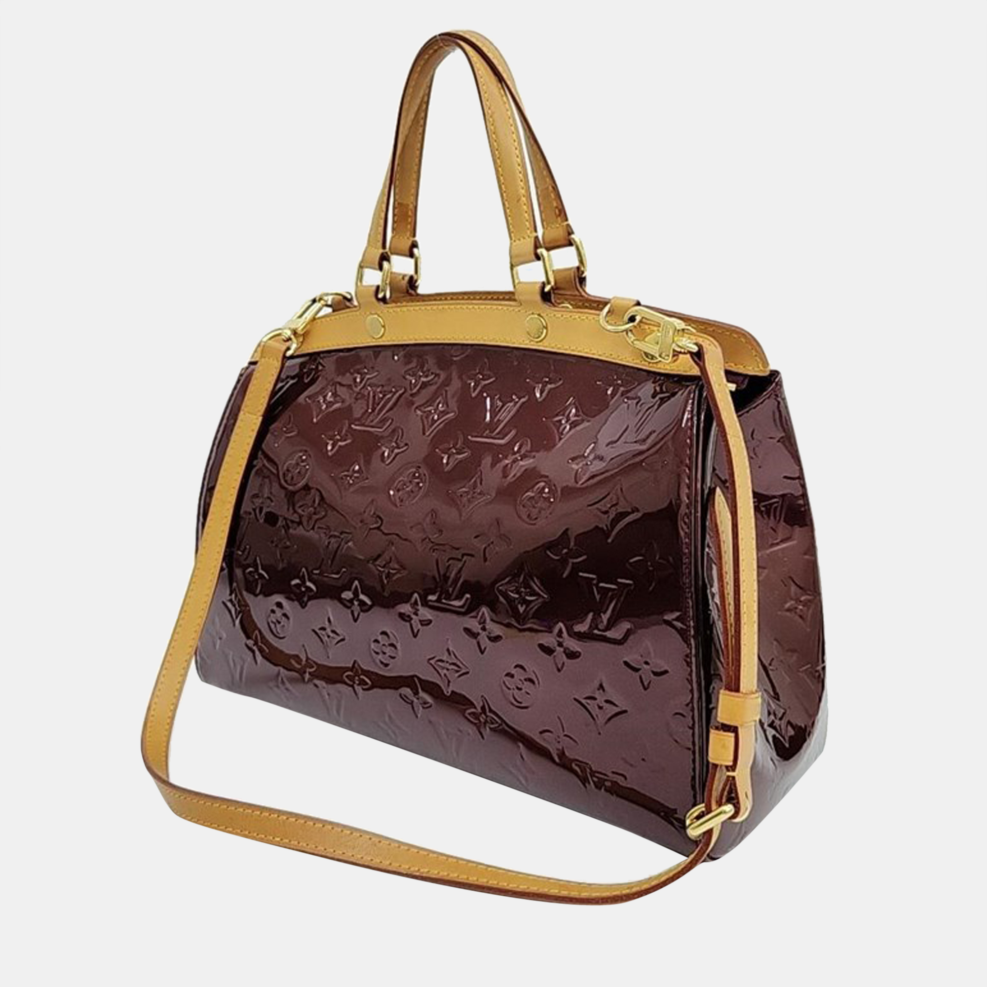 

Louis Vuitton Purple Vernis Leather Monogram Brea MM Satchel Bag